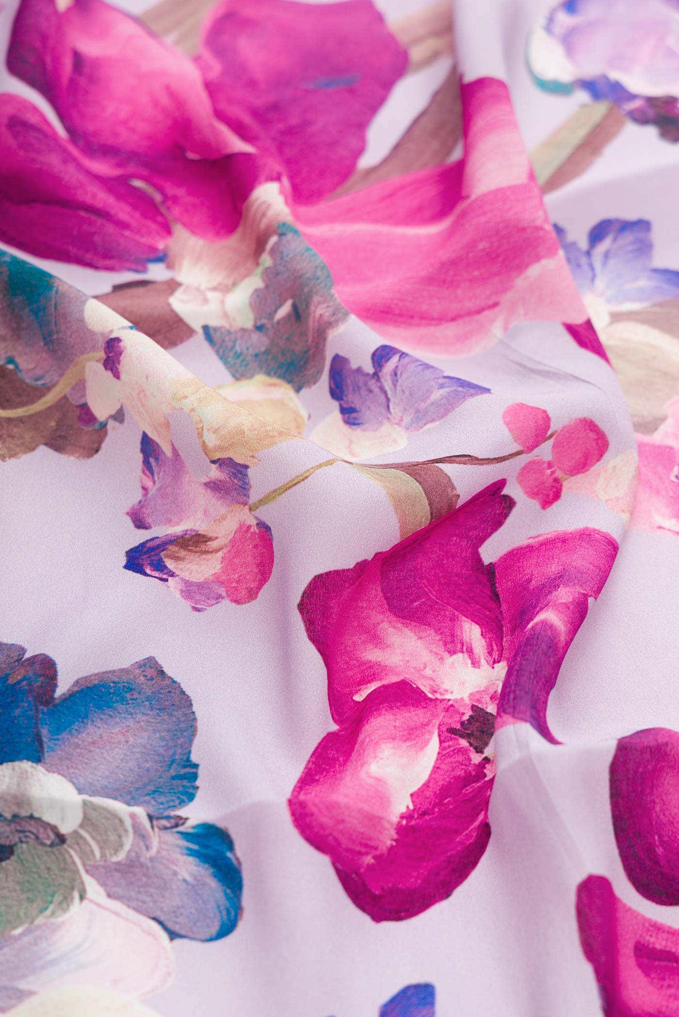 Lilac Mysore Crepe Saree