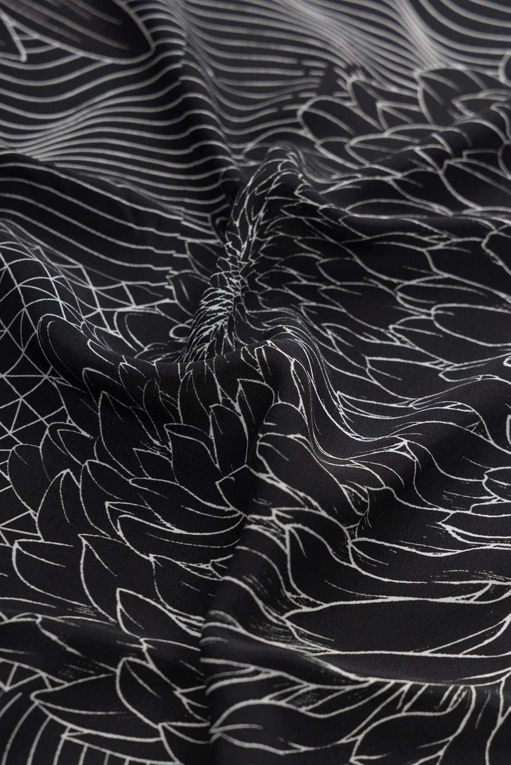 Black Mysore Crepe Saree