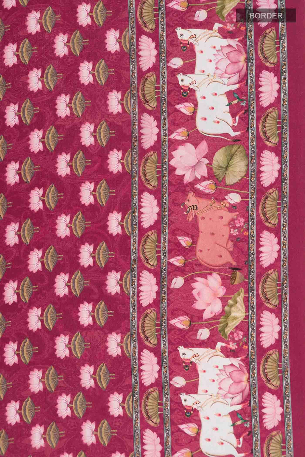 Pink Mysore Crepe Saree