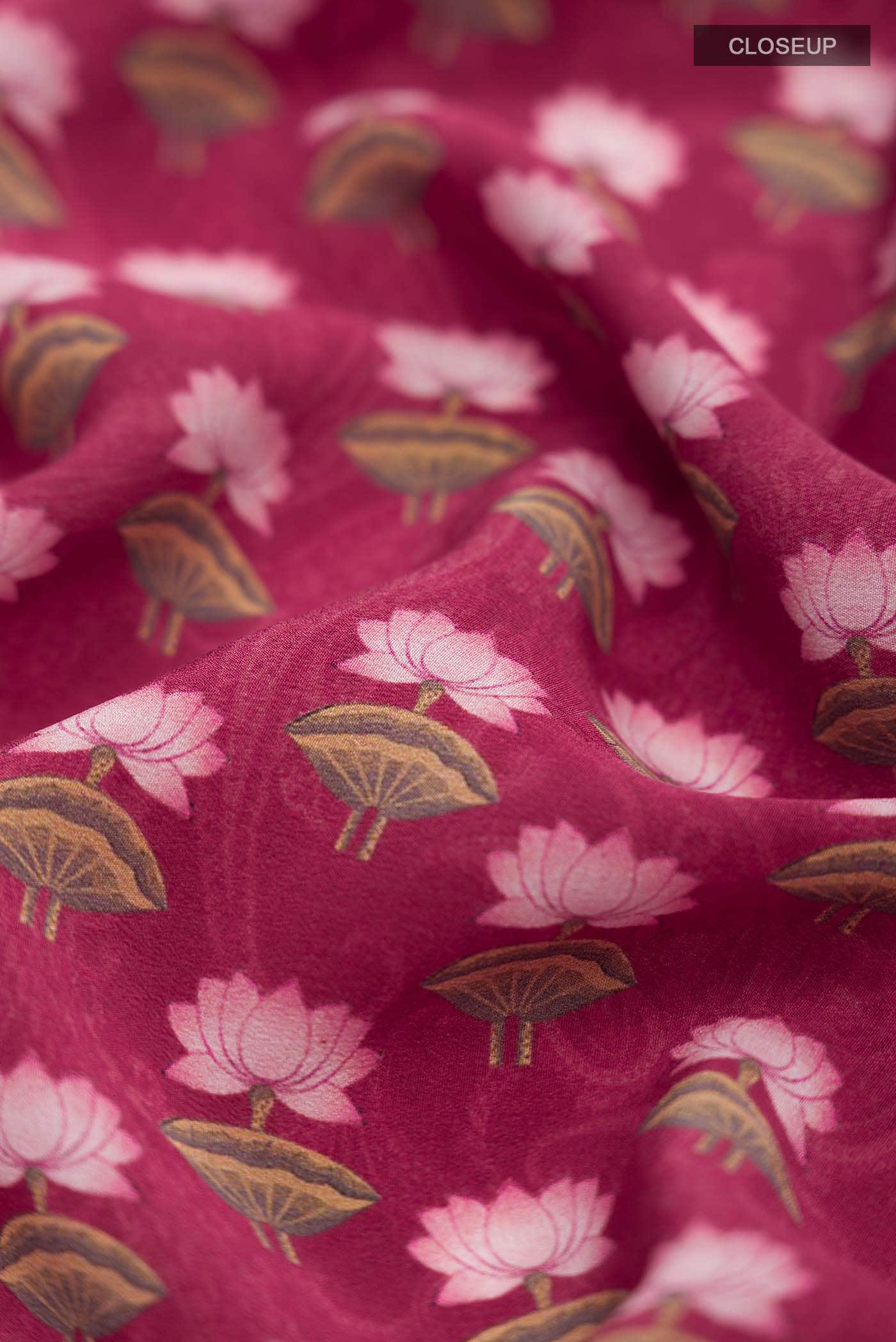 Pink Mysore Crepe Saree