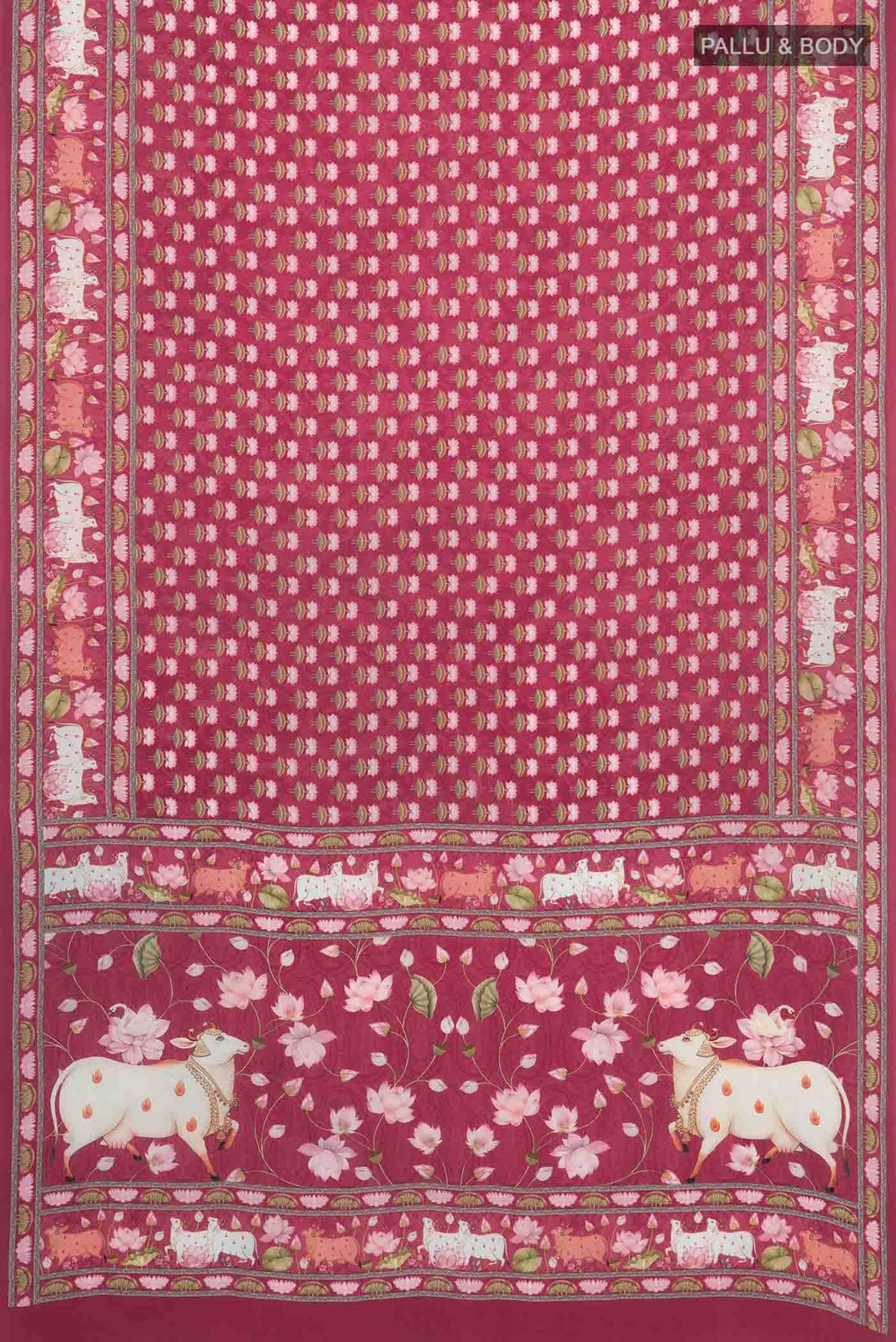 Pink Mysore Crepe Saree