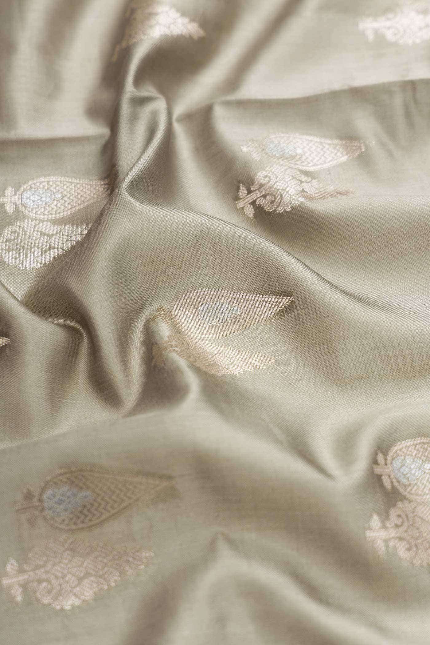 Davys Grey Dual Tone Tussar Silk Saree