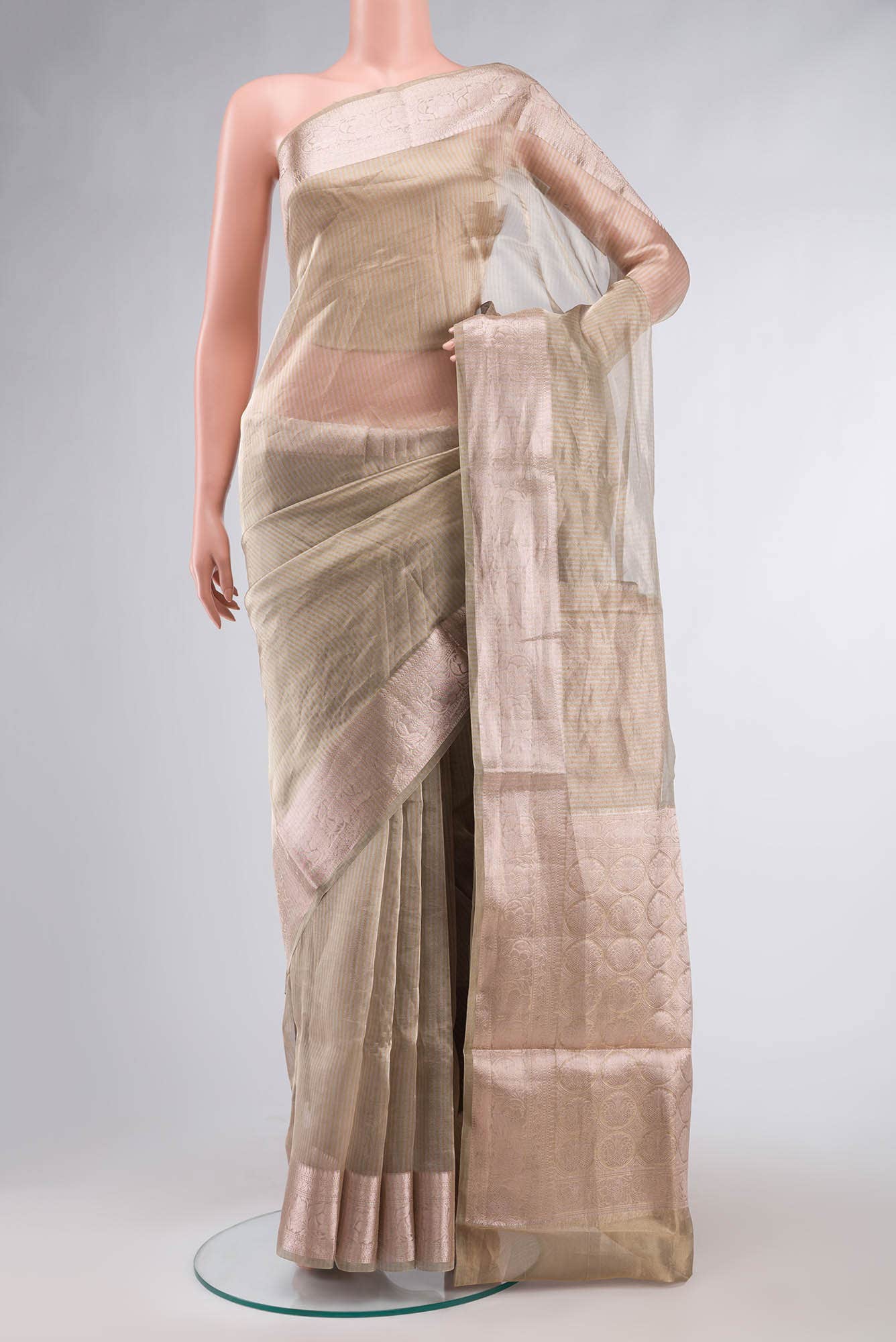 Green Tussar Silk Saree
