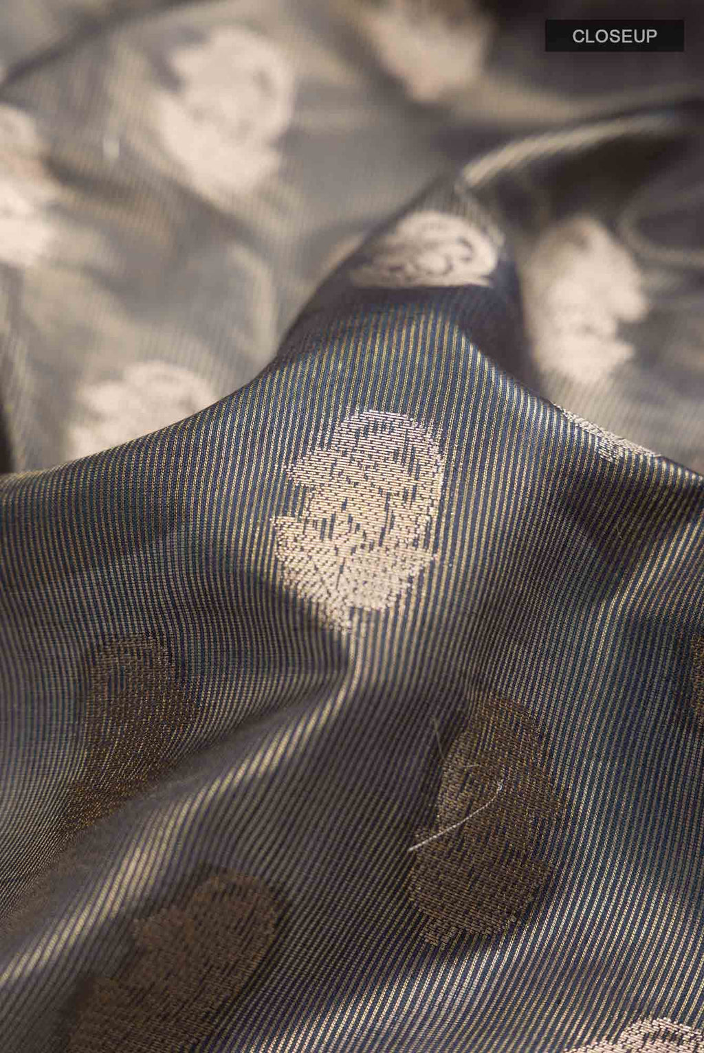 Grey Banarasi Tussar Silk Saree