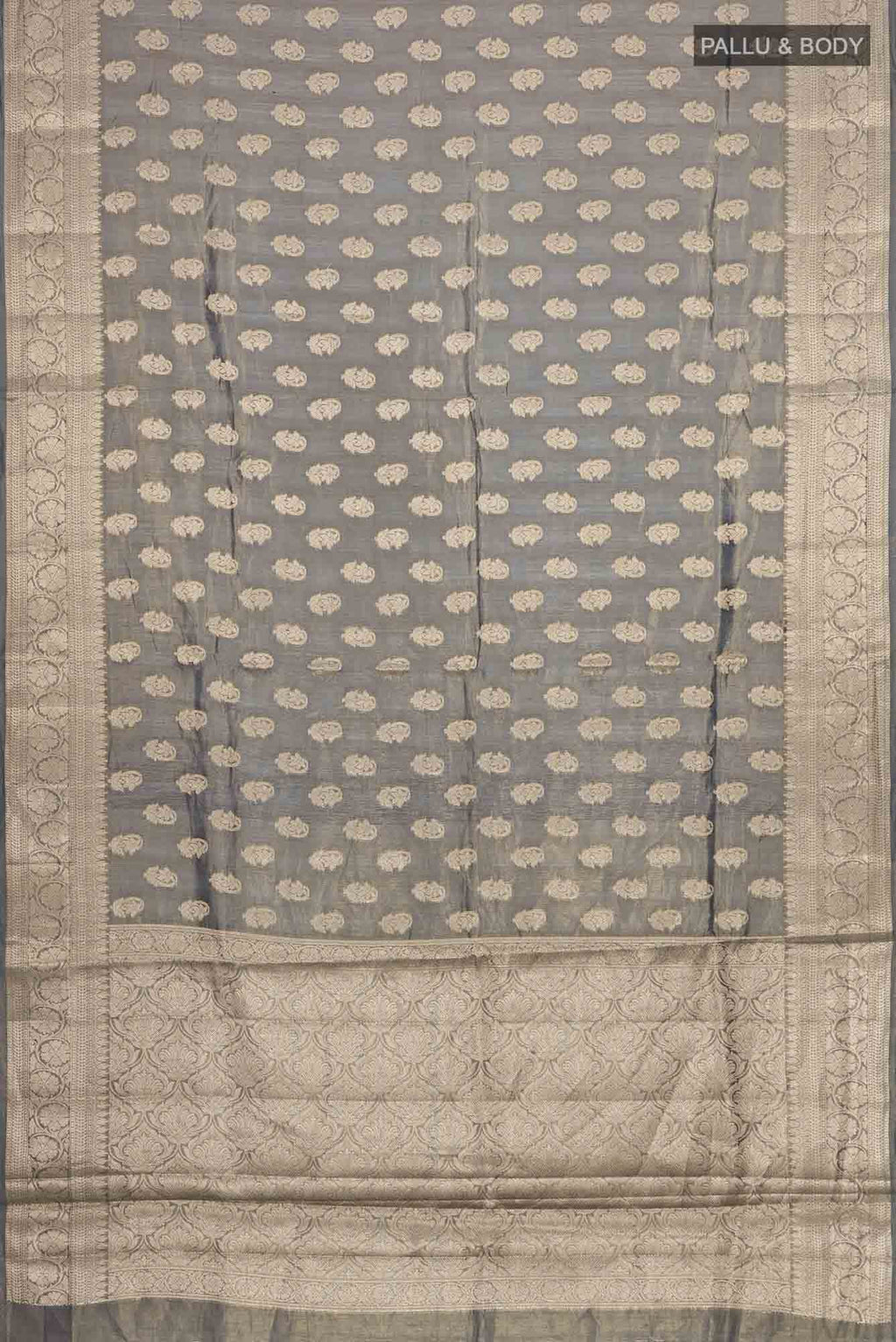 Grey Banarasi Tussar Silk Saree