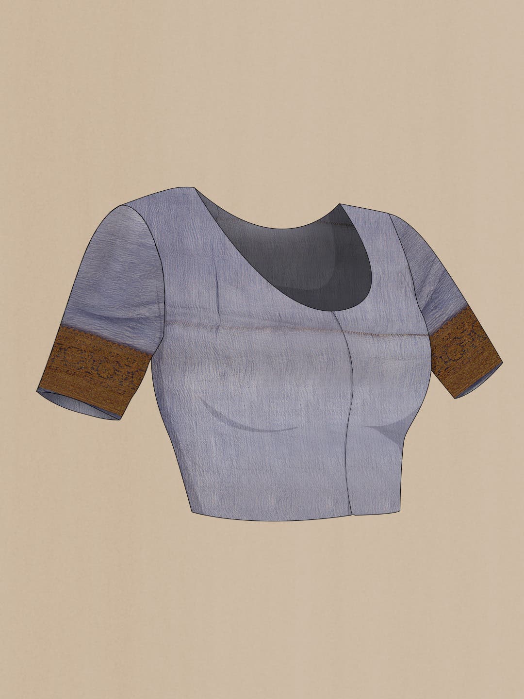 Navy Blue Dual Tone Organza Silk Saree