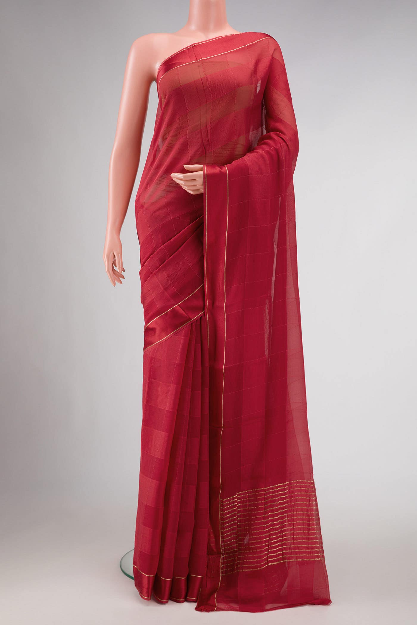 Dark Pink Mysore Georgette Saree