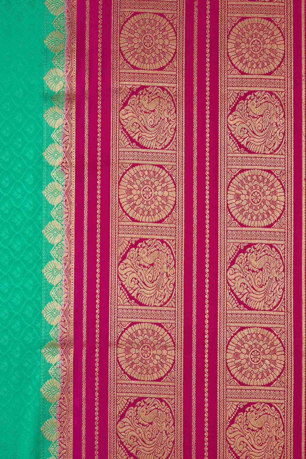 Sea Green Mysore Crepe Saree