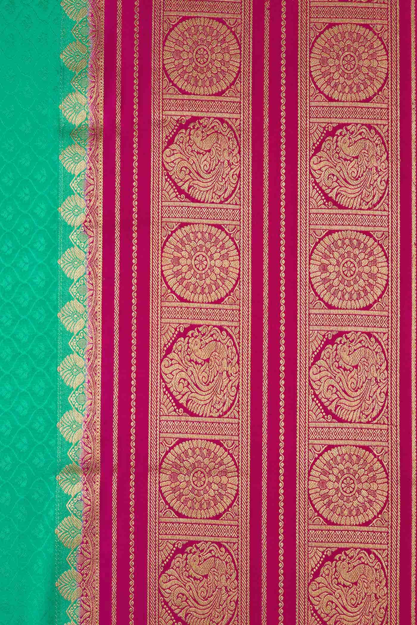 Sea Green Mysore Crepe Saree
