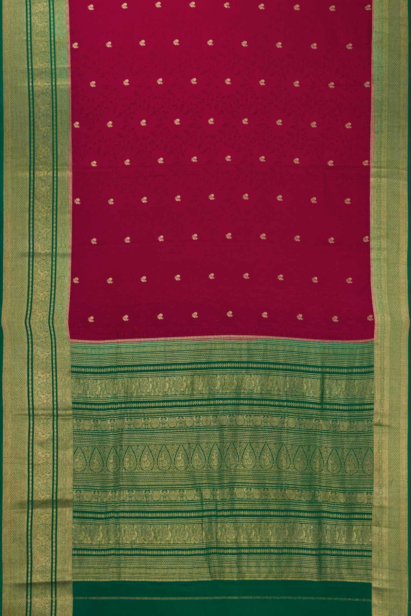 Maroon Dual Tone Mysore Crepe Saree