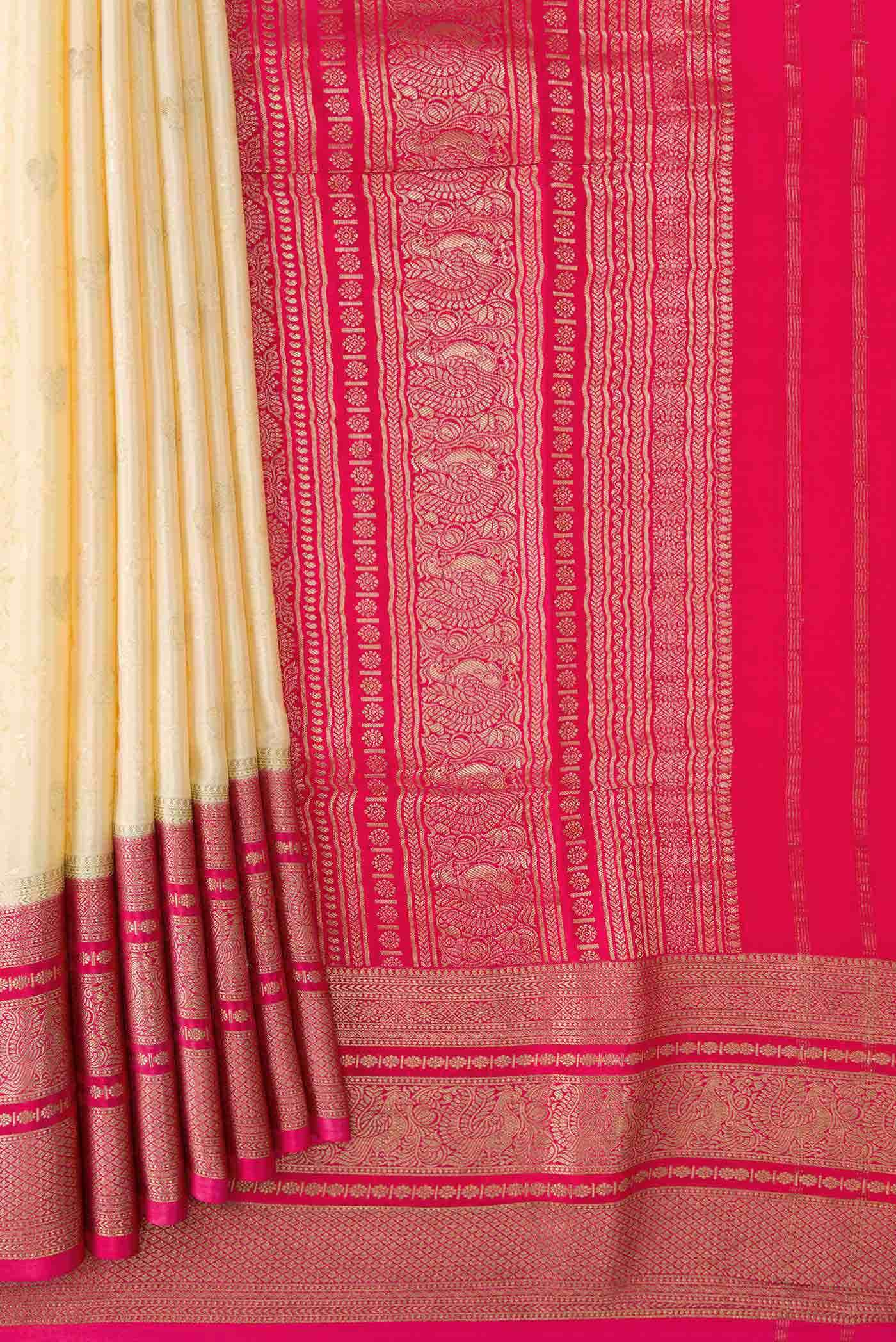 Sandal Dual Tone Mysore Crepe Saree