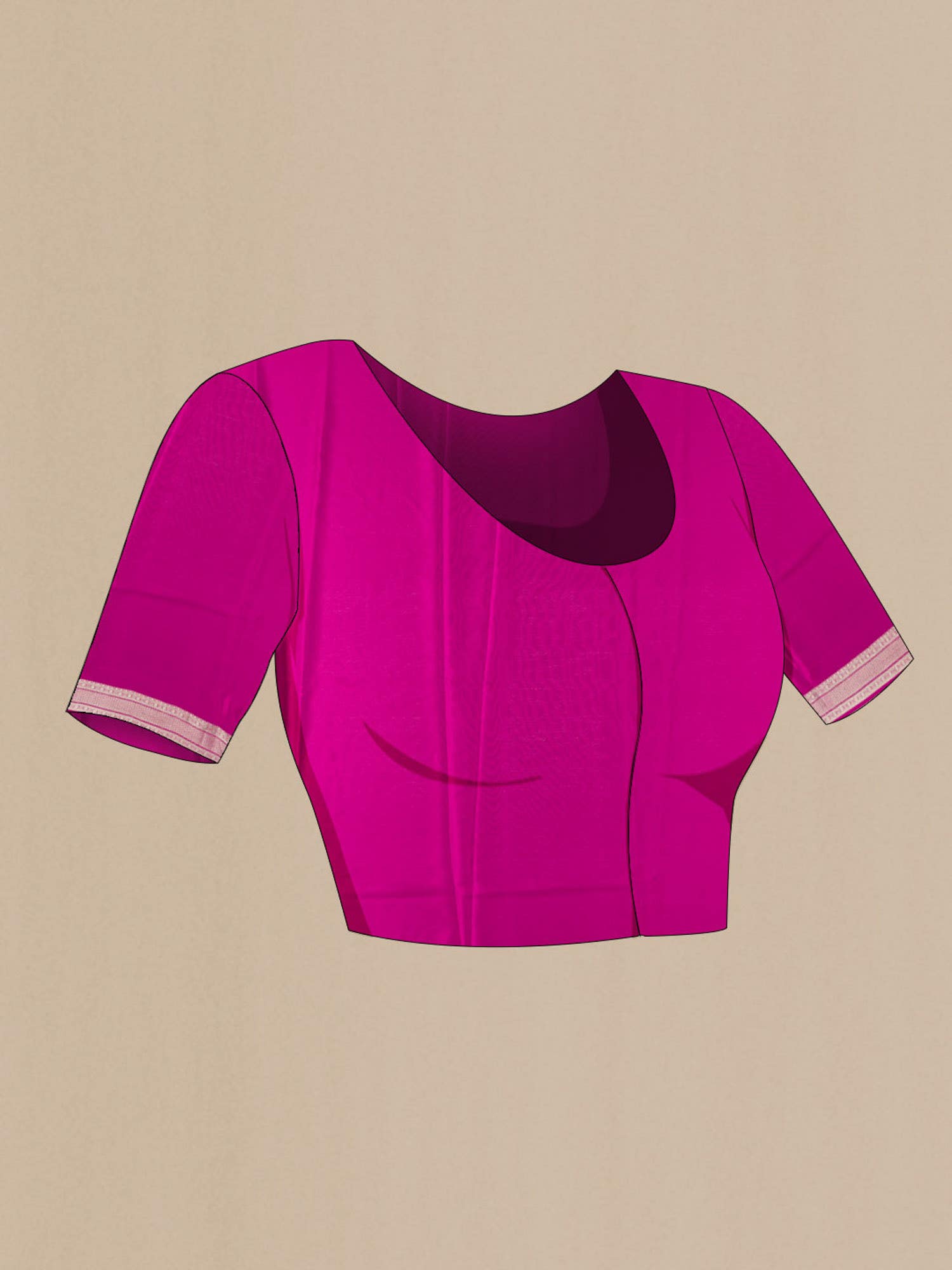 Magenta Mysore Crepe Saree