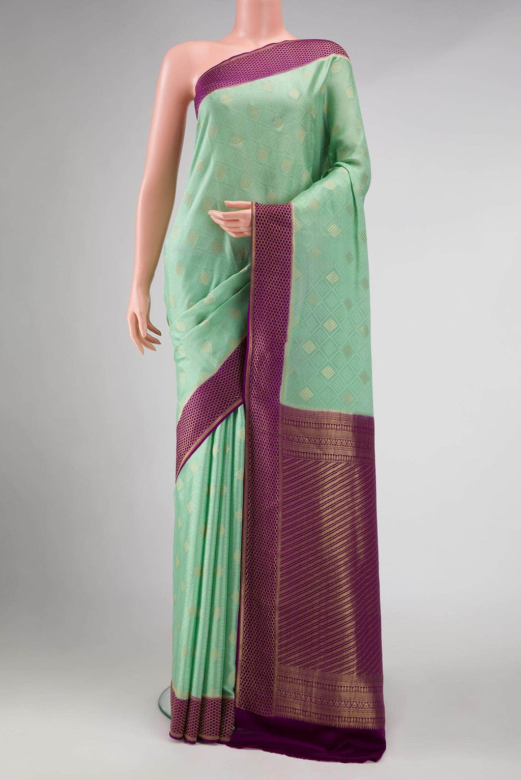 Pista Green Mysore Crepe Saree