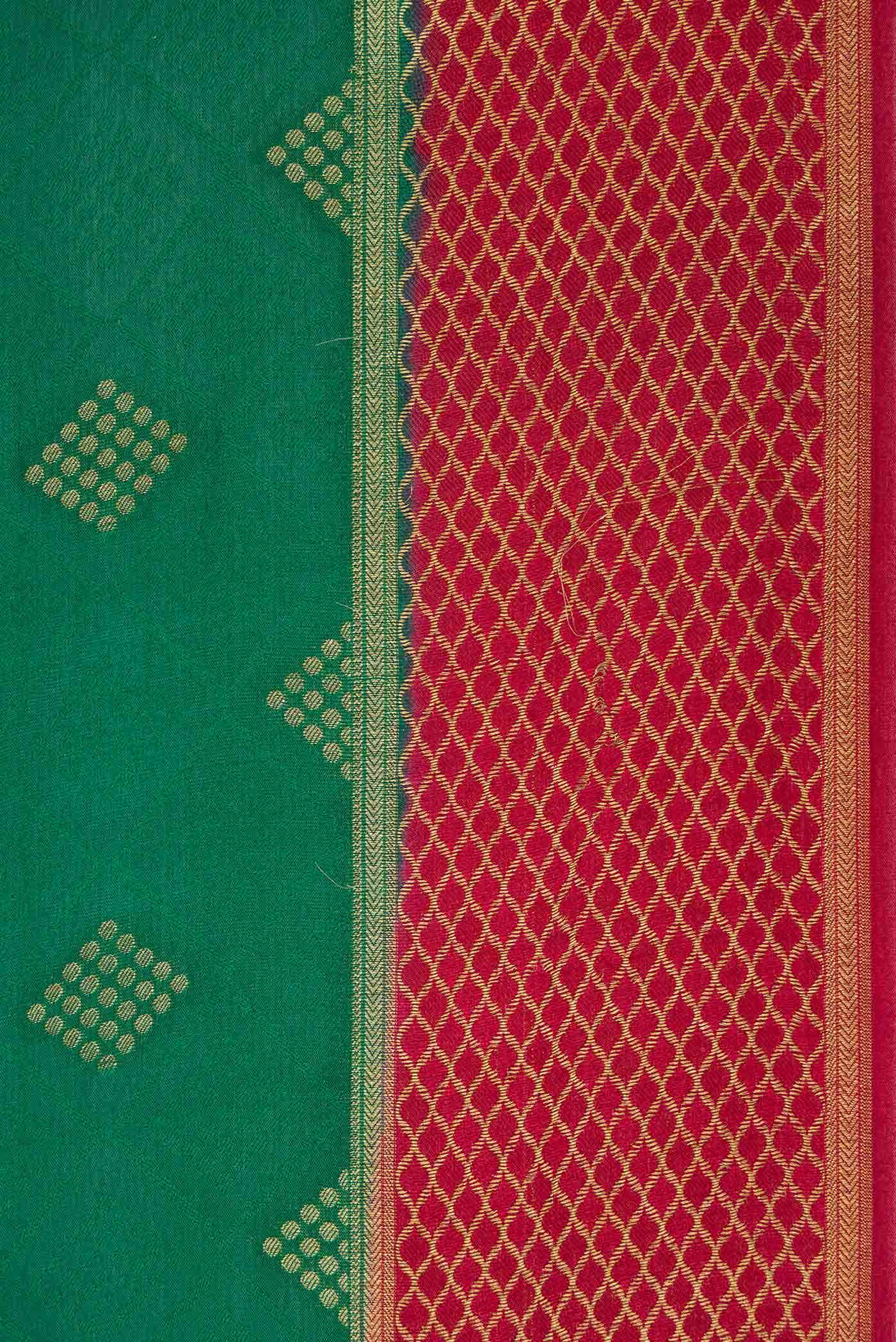 Green Mysore Crepe Saree