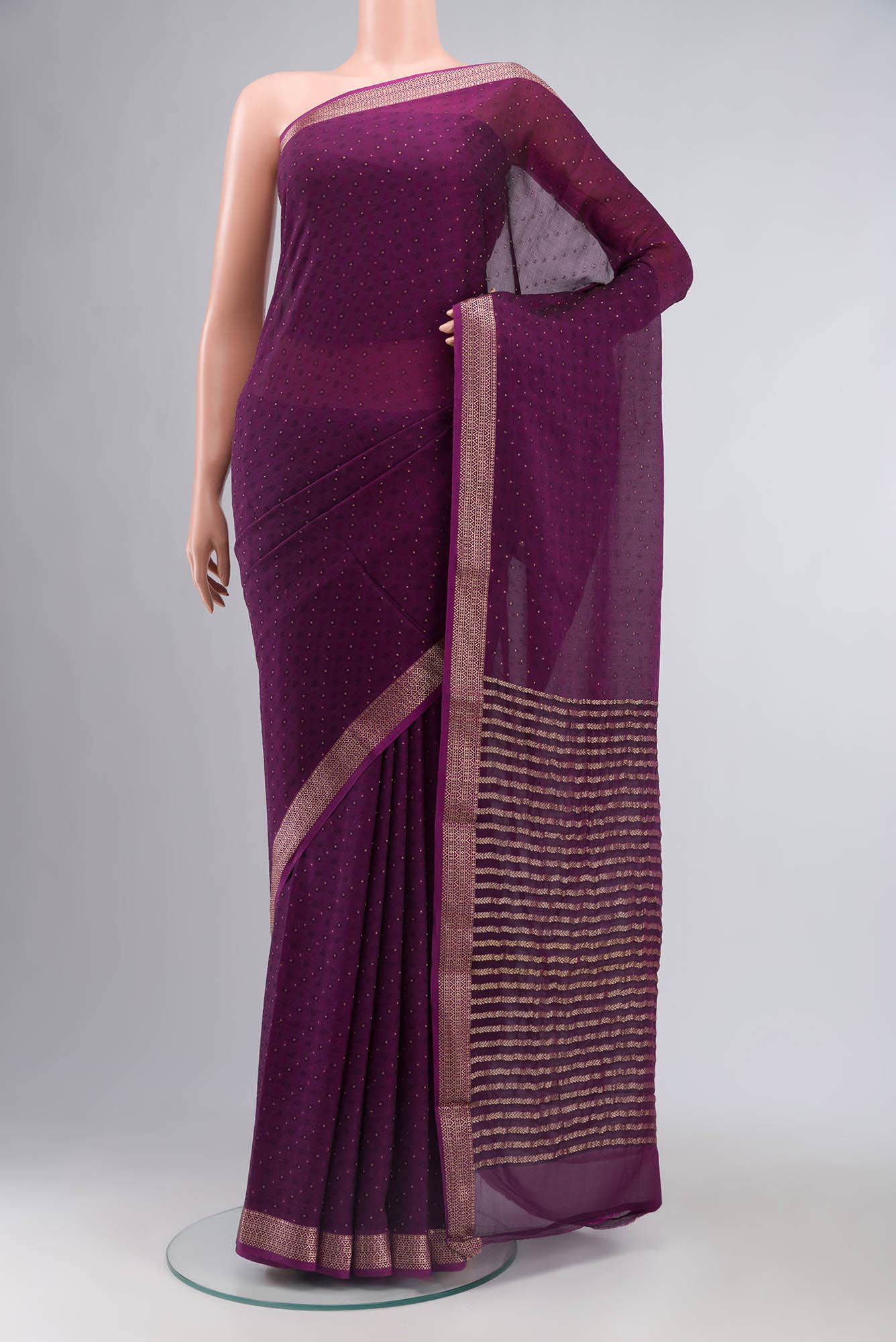 Purple Mysore Chiffon Saree