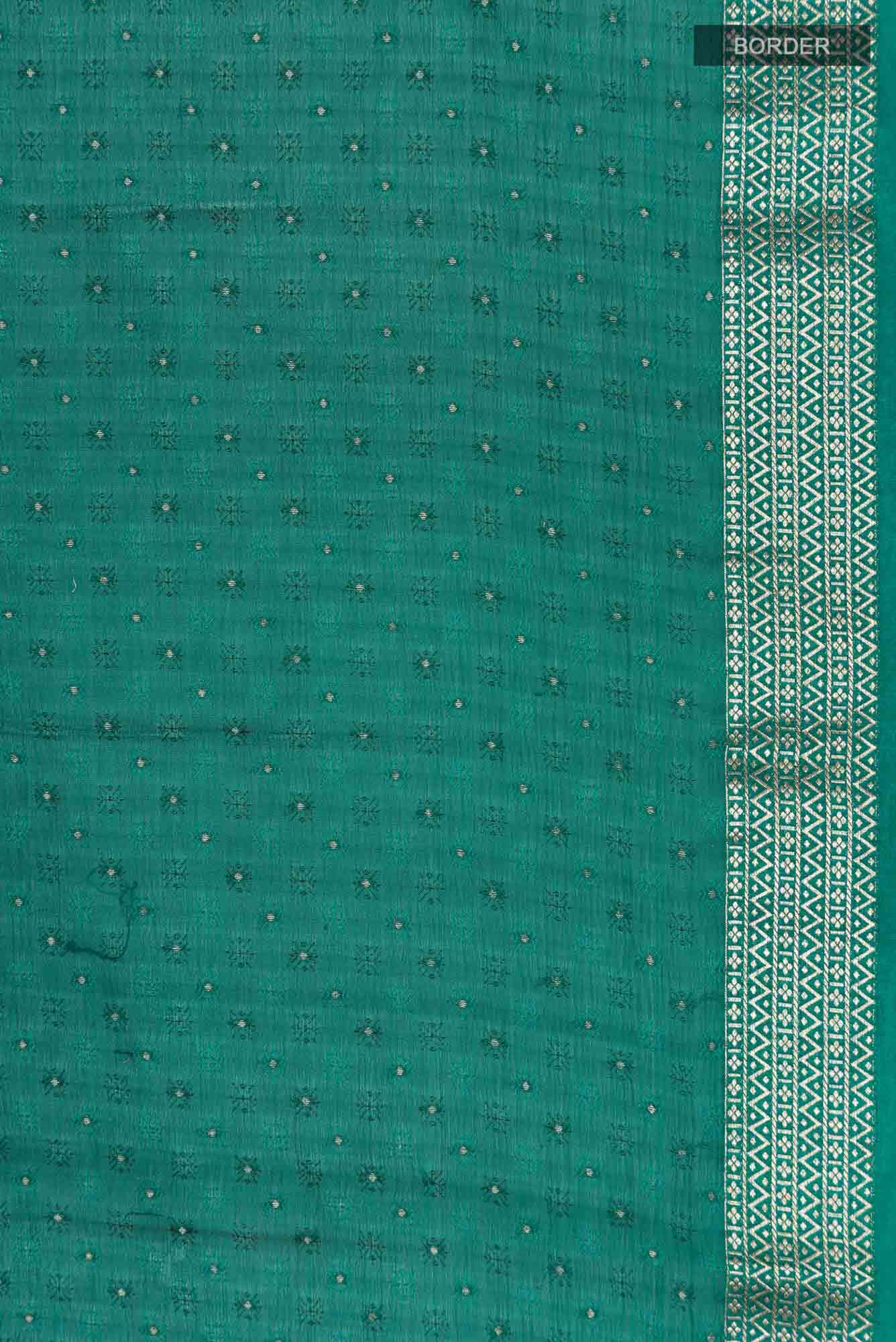 Teal Mysore Chiffon Saree