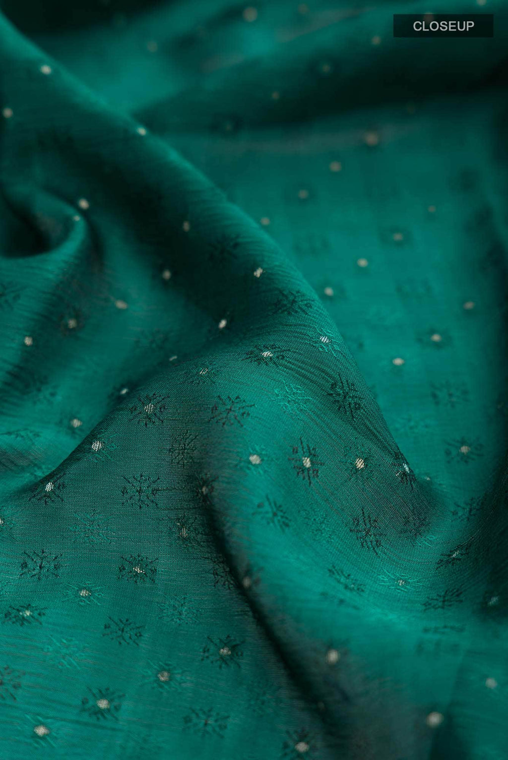 Teal Mysore Chiffon Saree