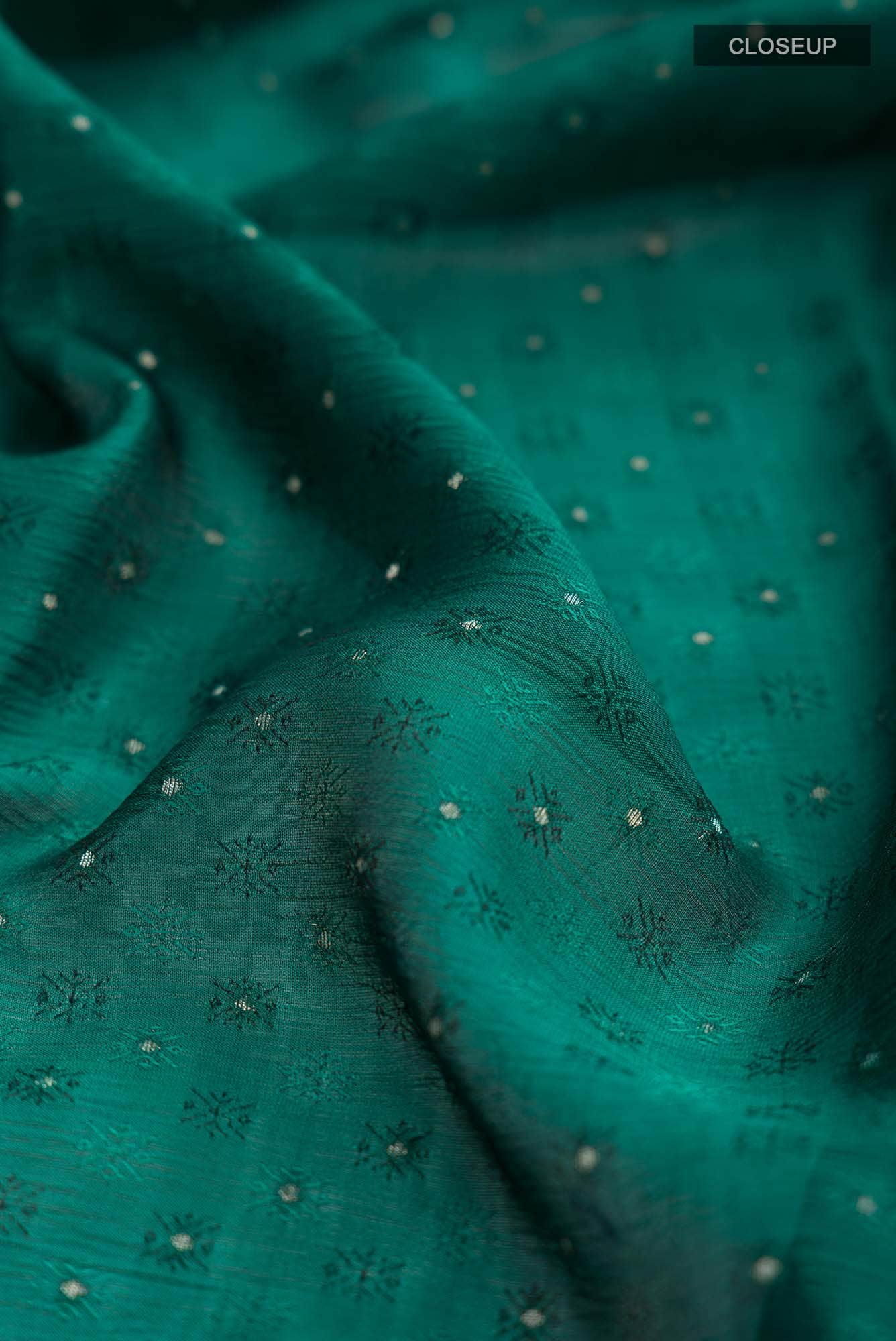 Teal Mysore Chiffon Saree