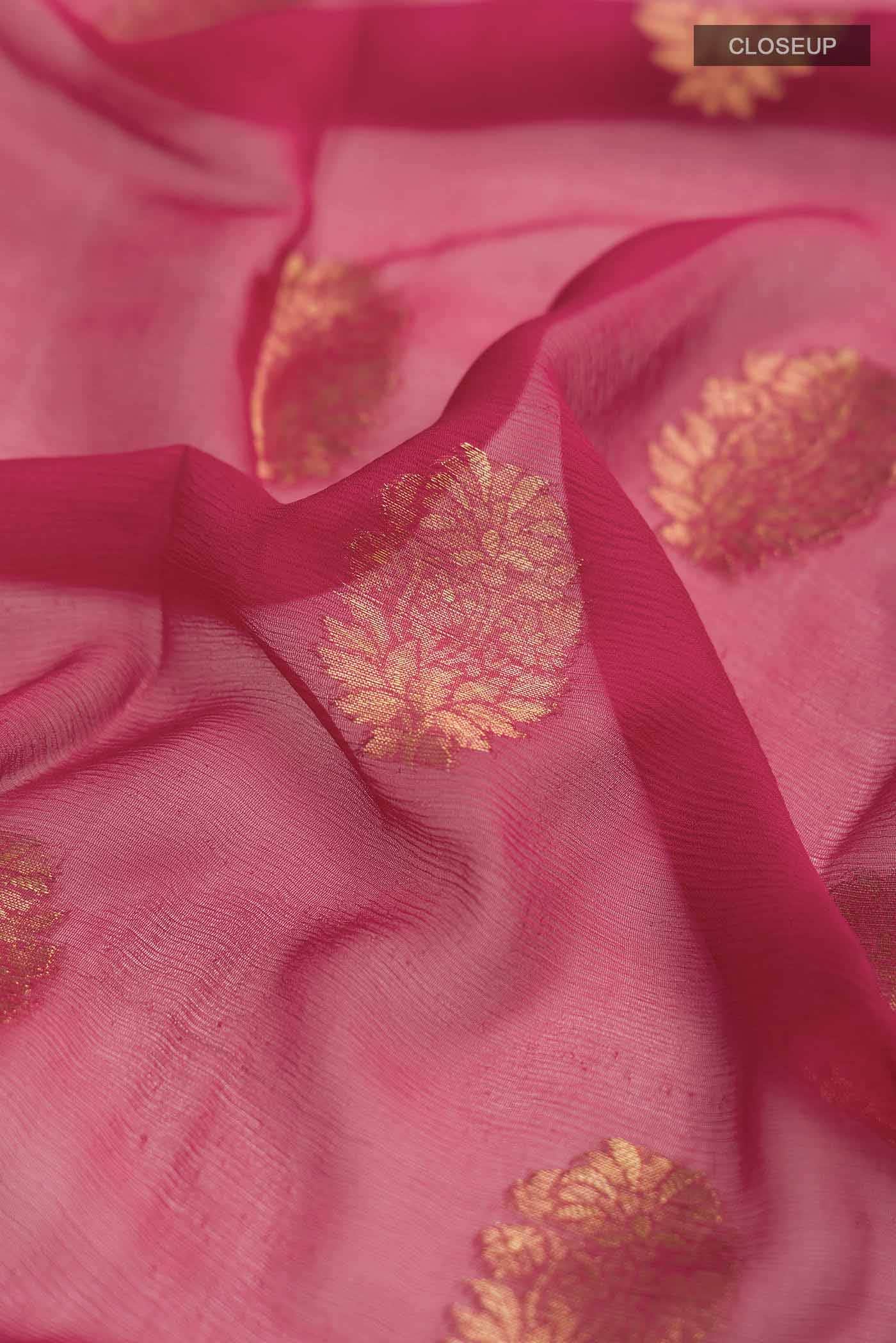 Maroon Mysore Chiffon Saree