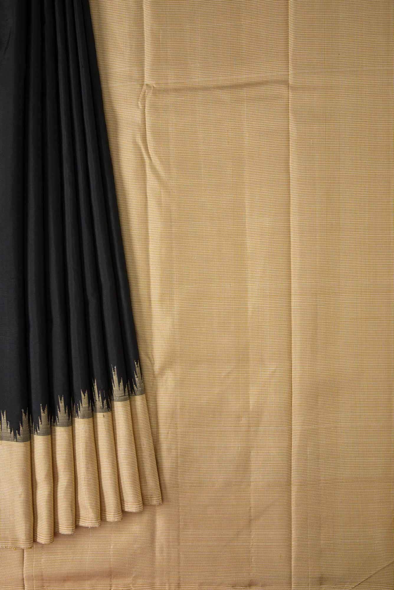 Black Dual Tone Kanchipuram Silk Saree