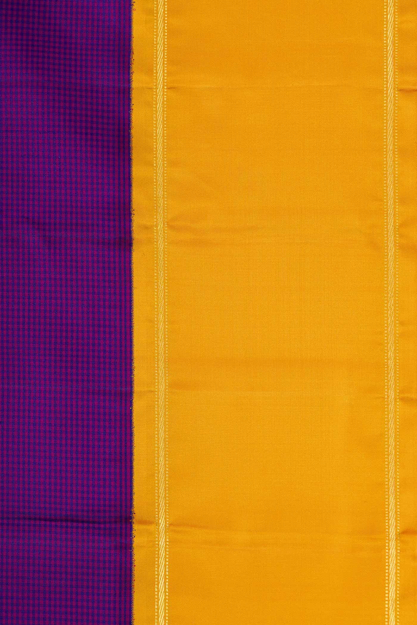 Pure Silk Pure Zari Violet Dual Tone Kanchipuram Saree