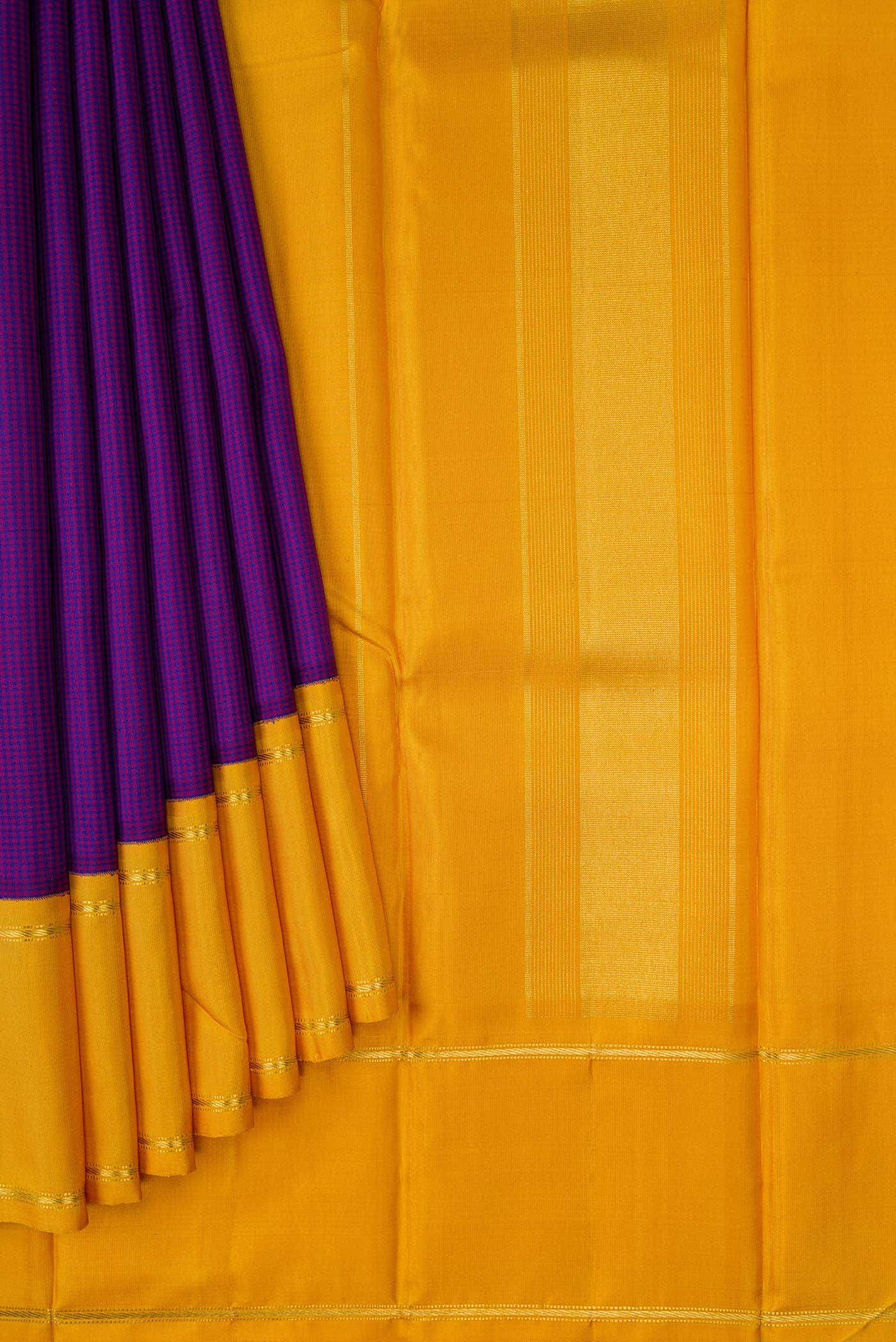 Pure Silk Pure Zari Violet Dual Tone Kanchipuram Saree