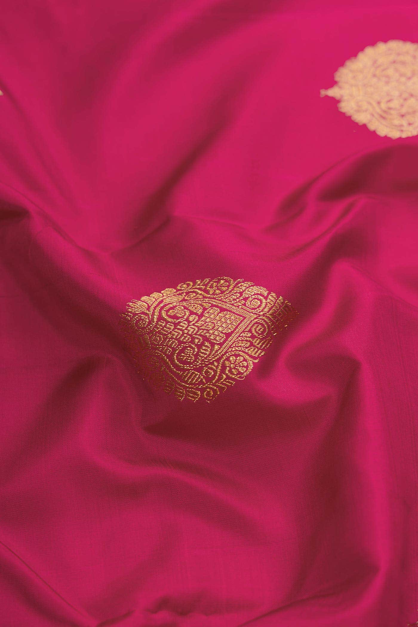 Dark Pink Dual Tone Kanchipuram Silk Saree