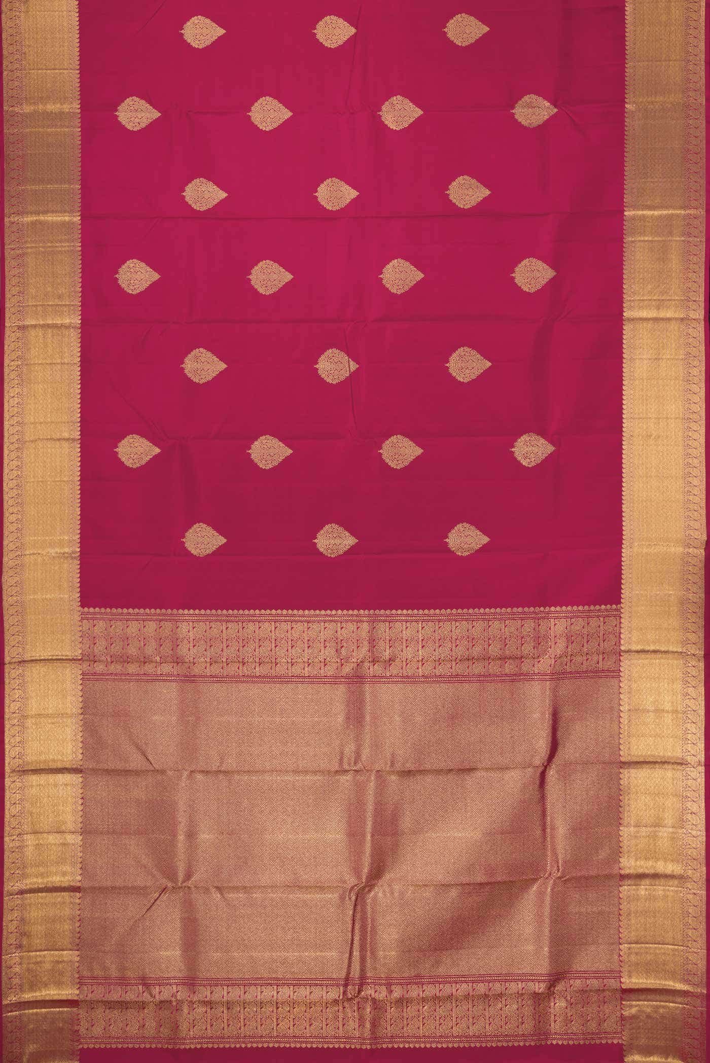 Dark Pink Dual Tone Kanchipuram Silk Saree