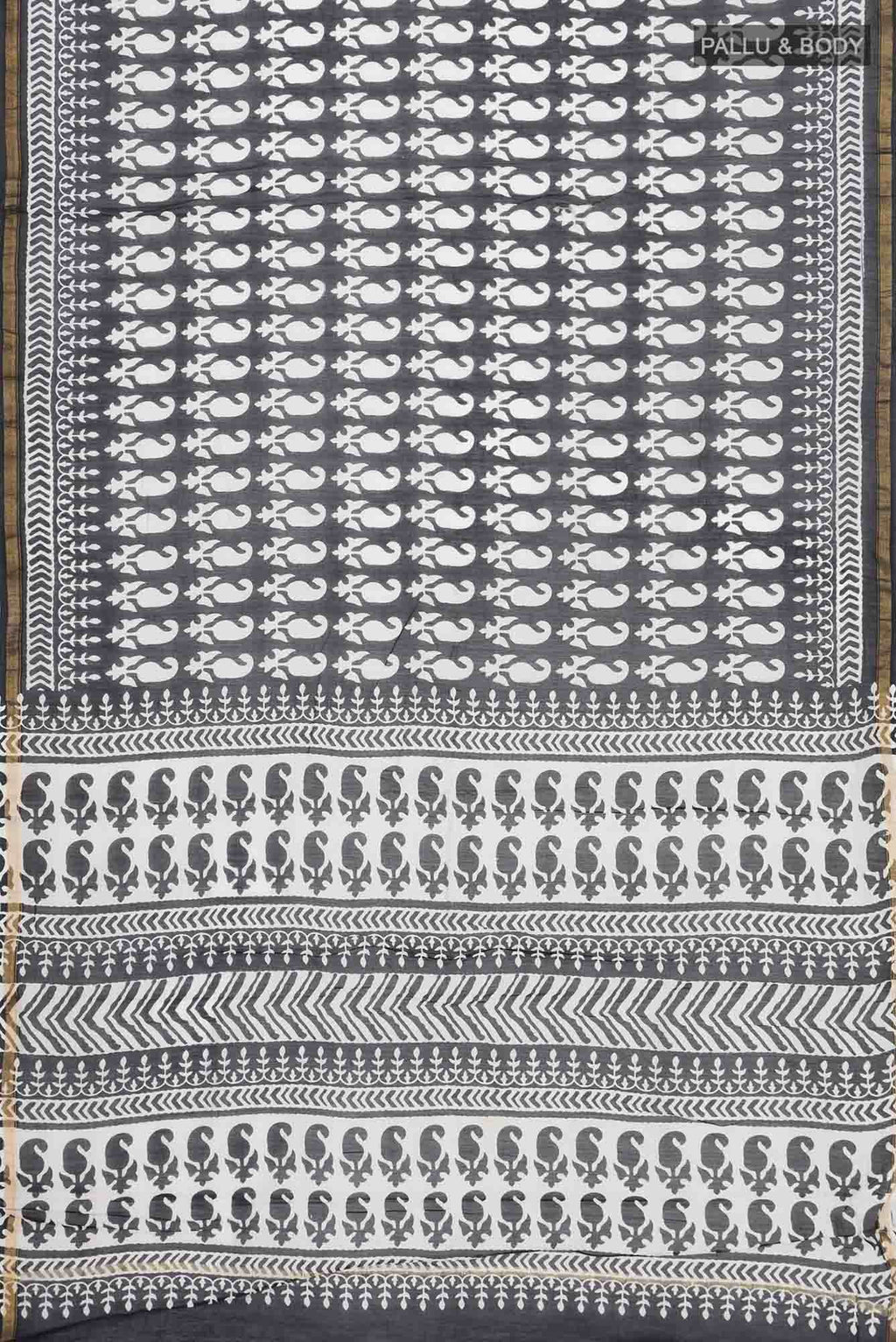 Black Chanderi Silk Cotton Saree