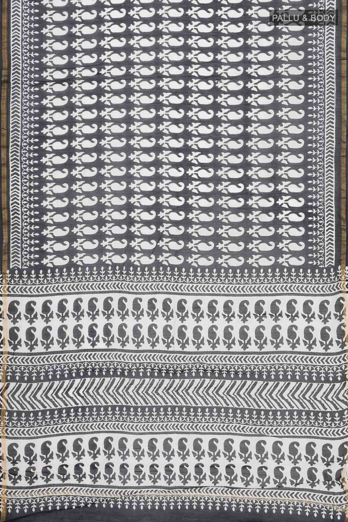 Black Chanderi Silk Cotton Saree