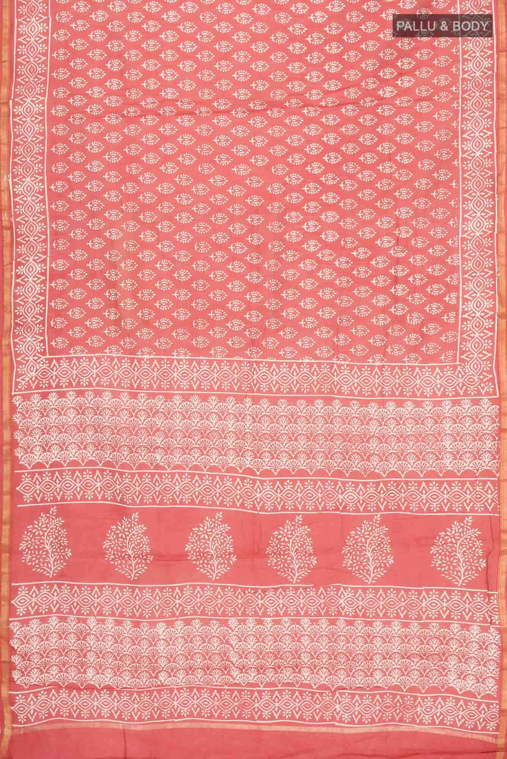 Rust Chanderi Silk Cotton Saree