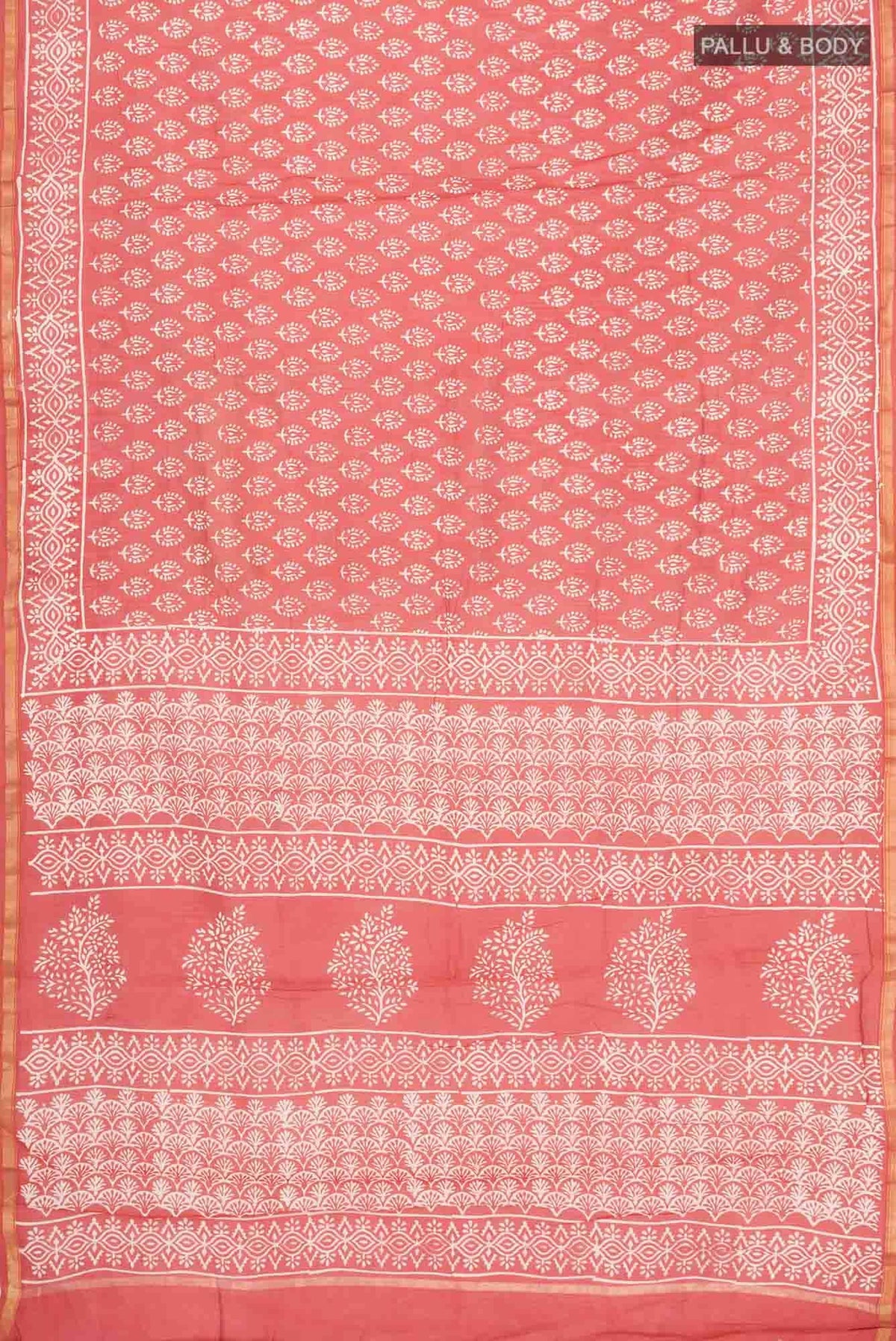 Rust Chanderi Silk Cotton Saree