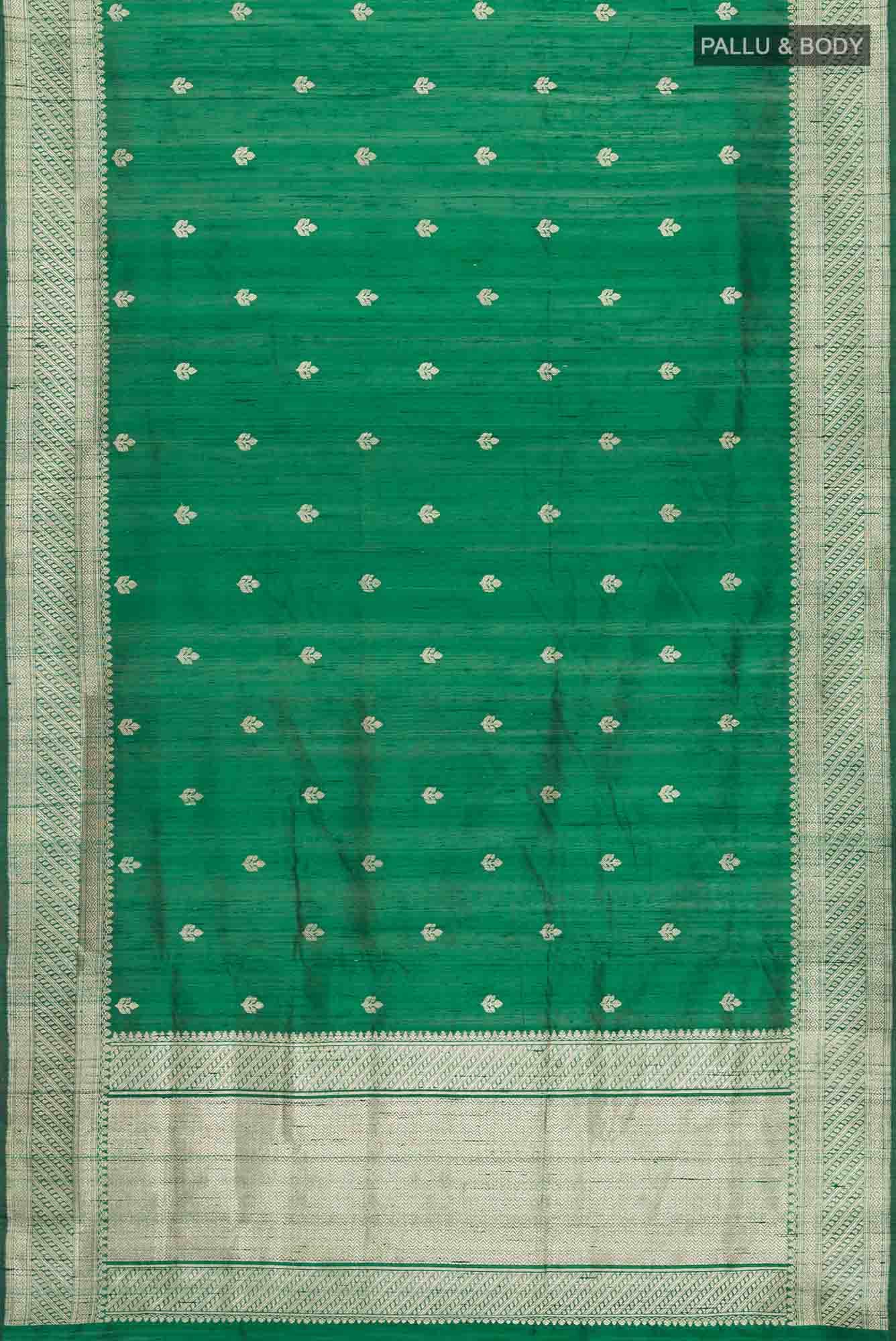Green Tussar Silk Saree