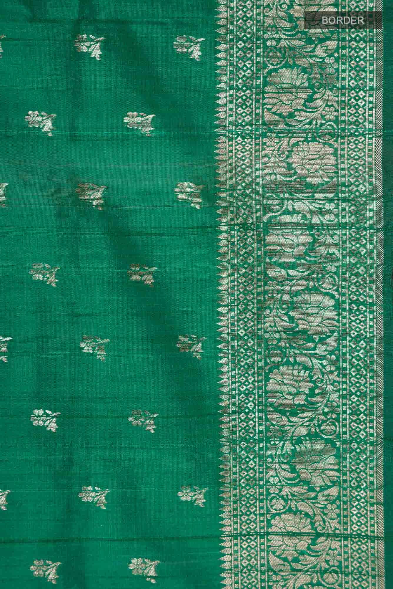 Green Tussar Silk Saree