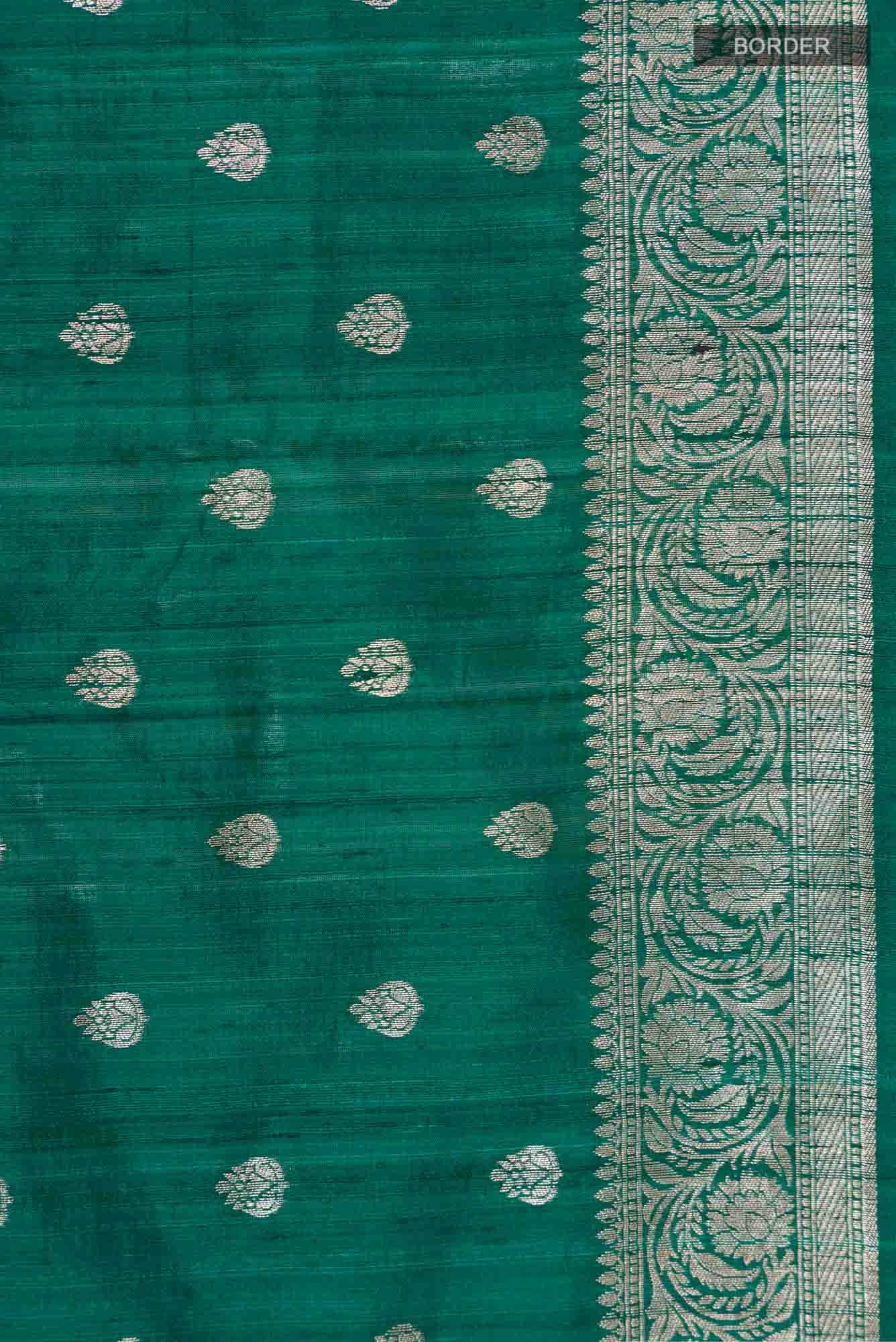 Green Tussar Silk Saree