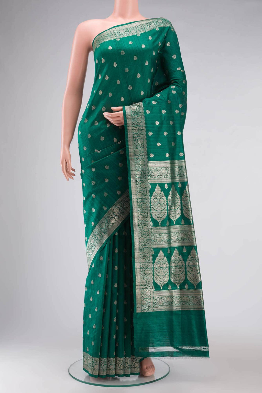 Green Tussar Silk Saree