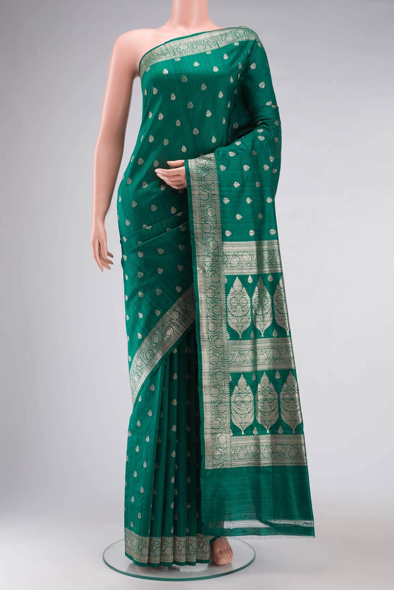 Green Tussar Silk Saree