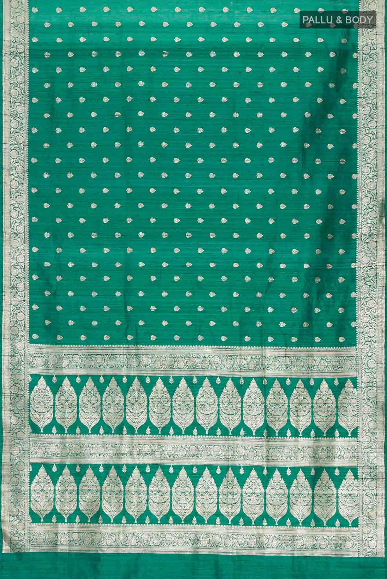 Green Tussar Silk Saree
