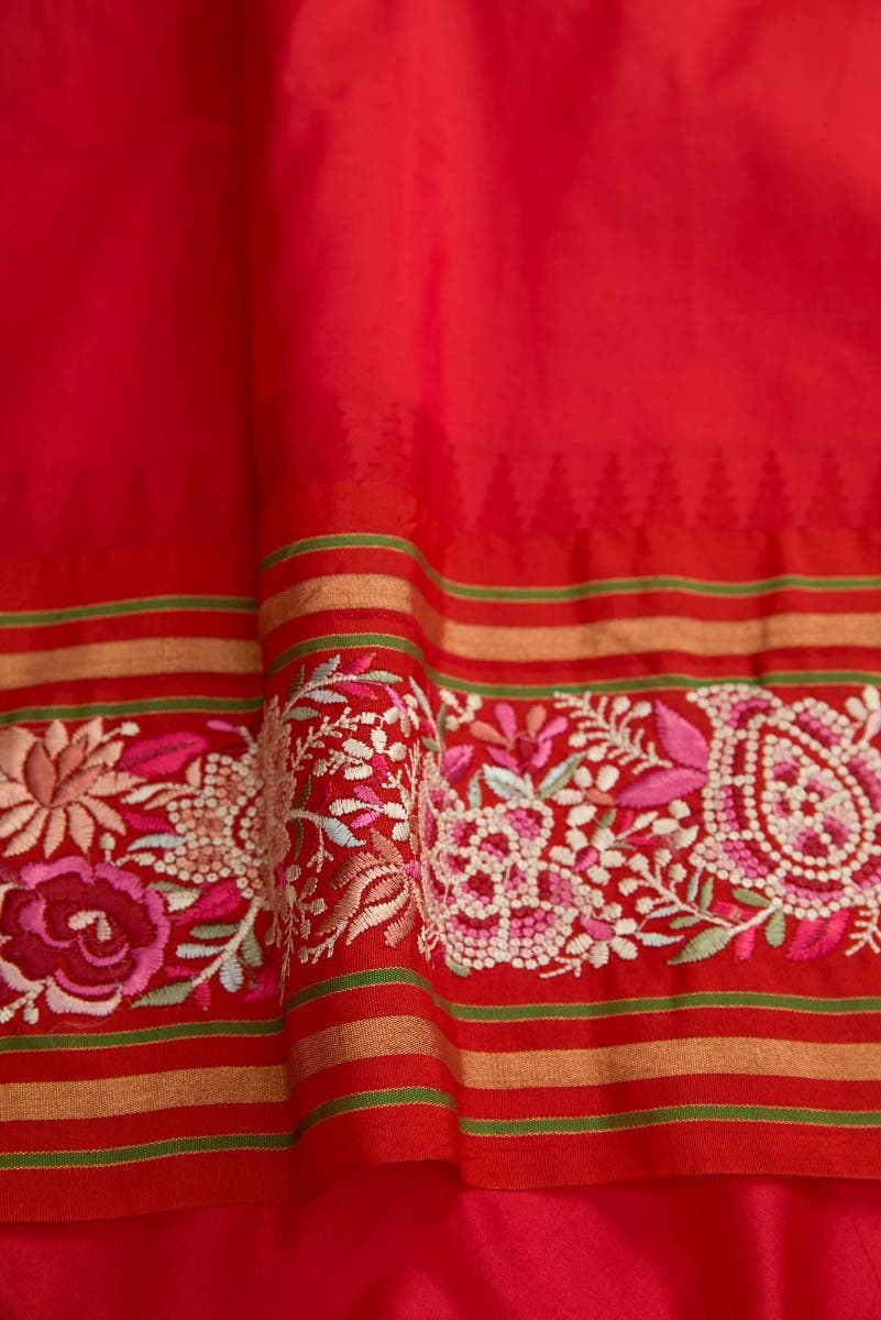 Dark Beige Dual Tone Kanchipuram Silk Saree
