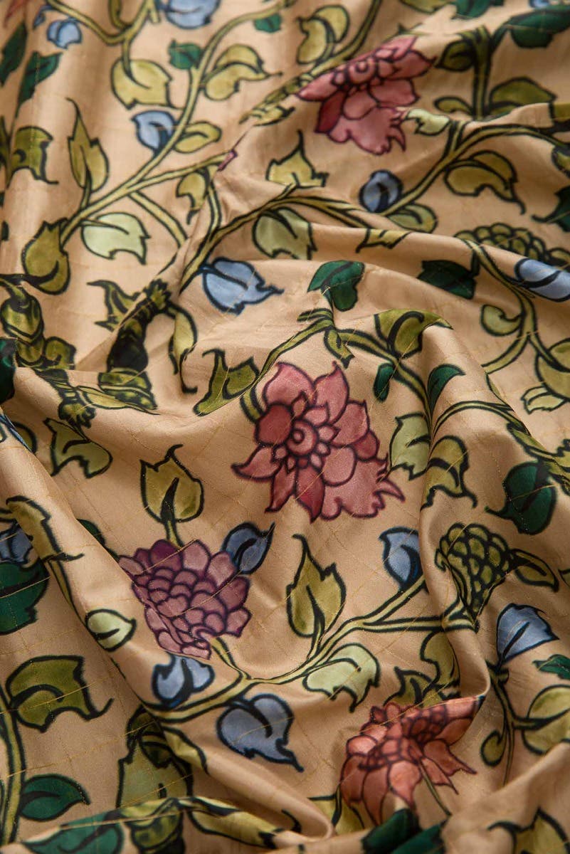 Dark Beige Dual Tone Kanchipuram Silk Saree