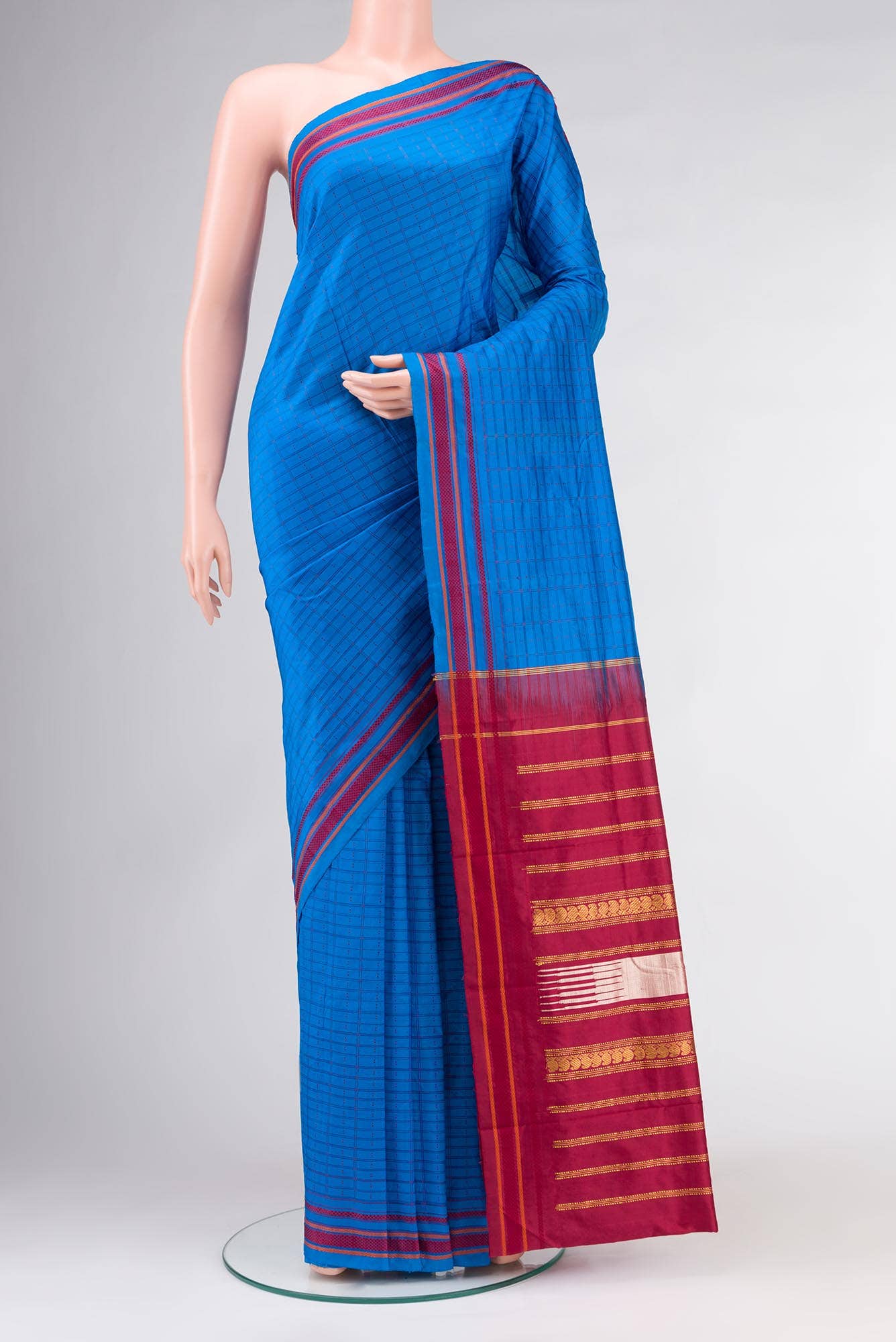 Blue Kanchipuram Silk Saree