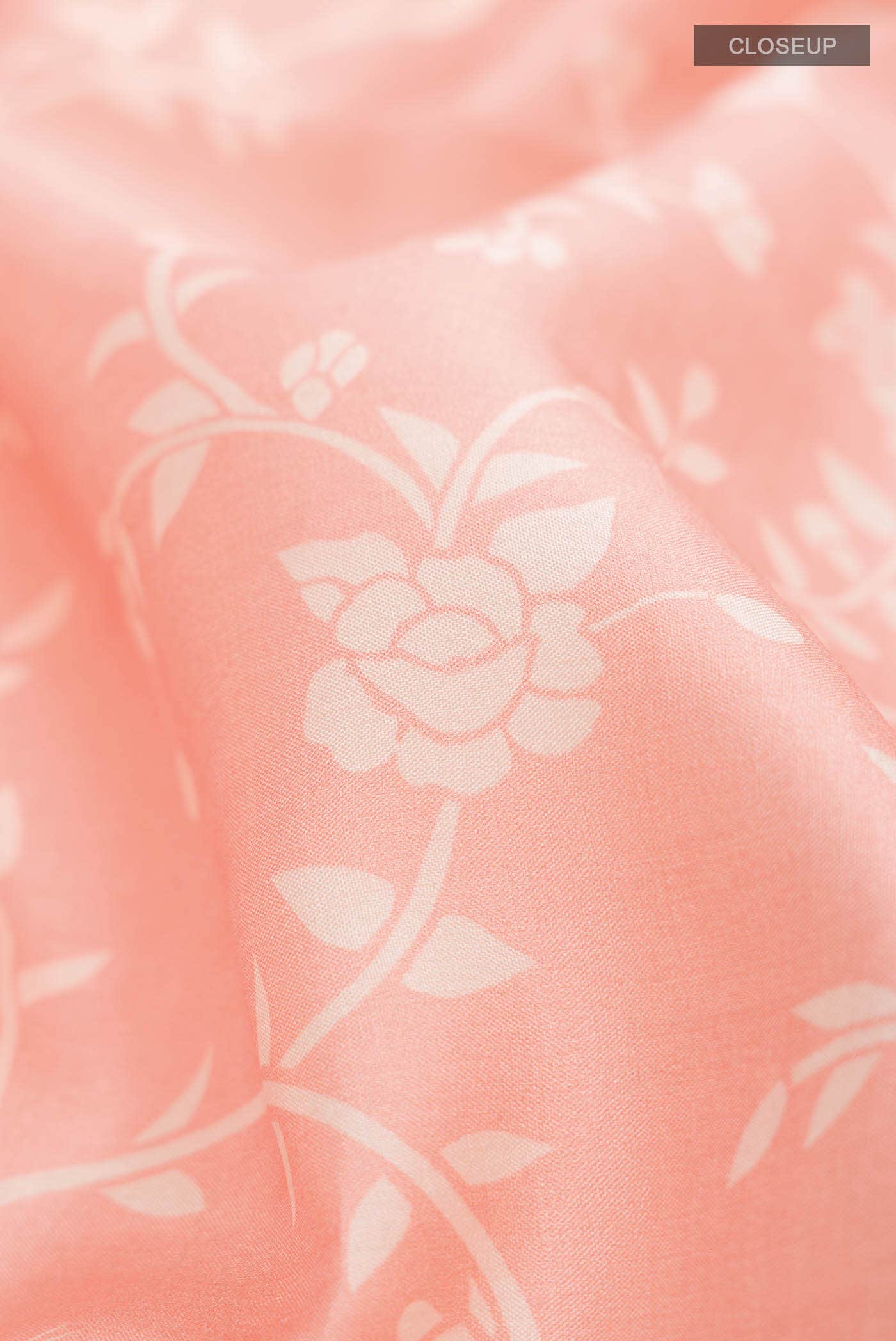 Peach Tussar Silk Saree