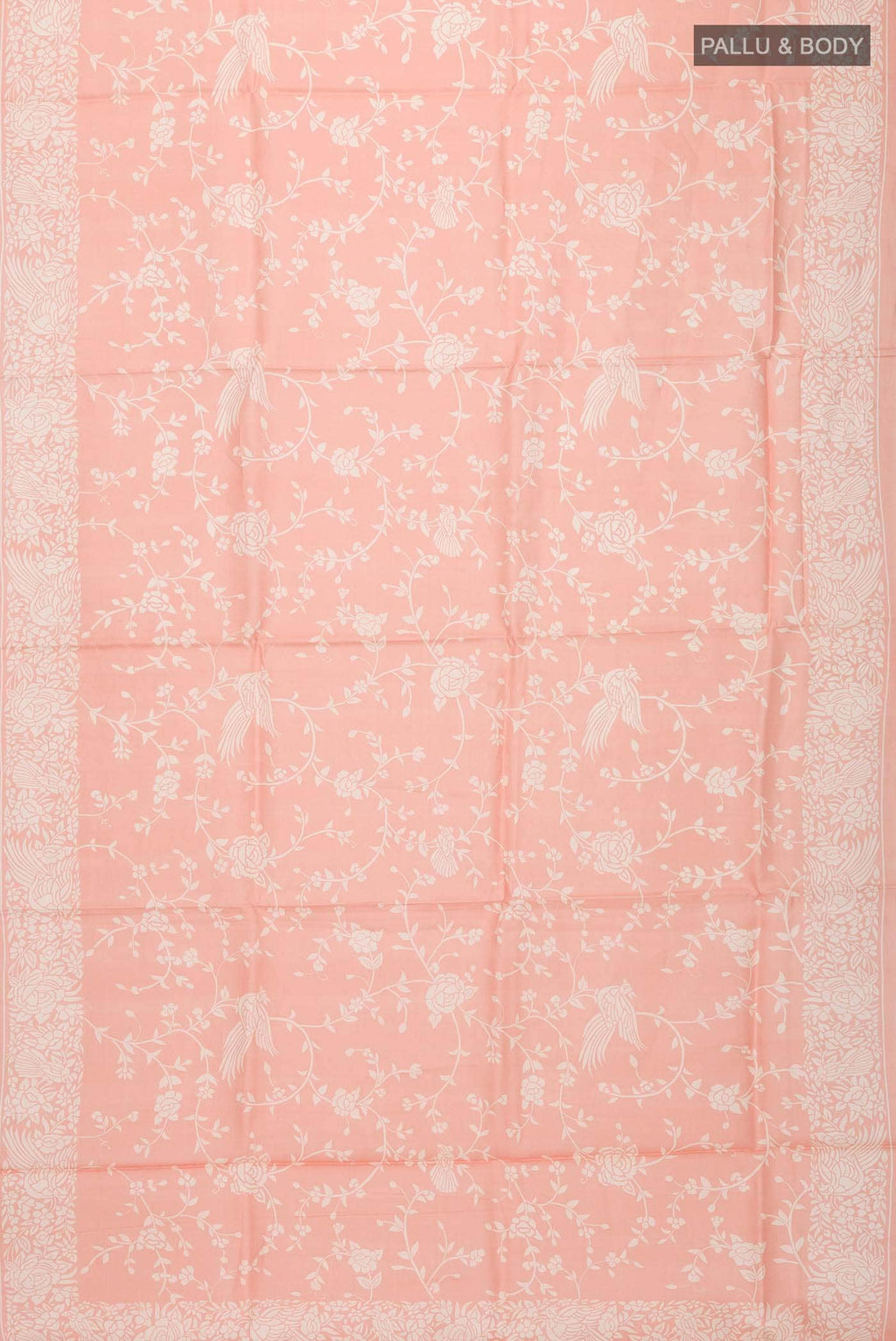 Peach Tussar Silk Saree