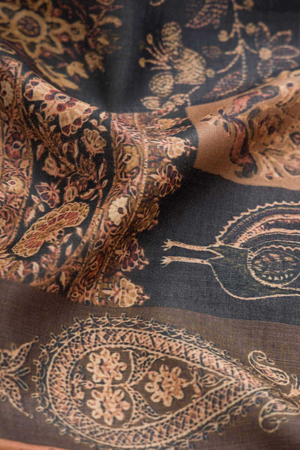 Navy Blue Tussar Silk Saree