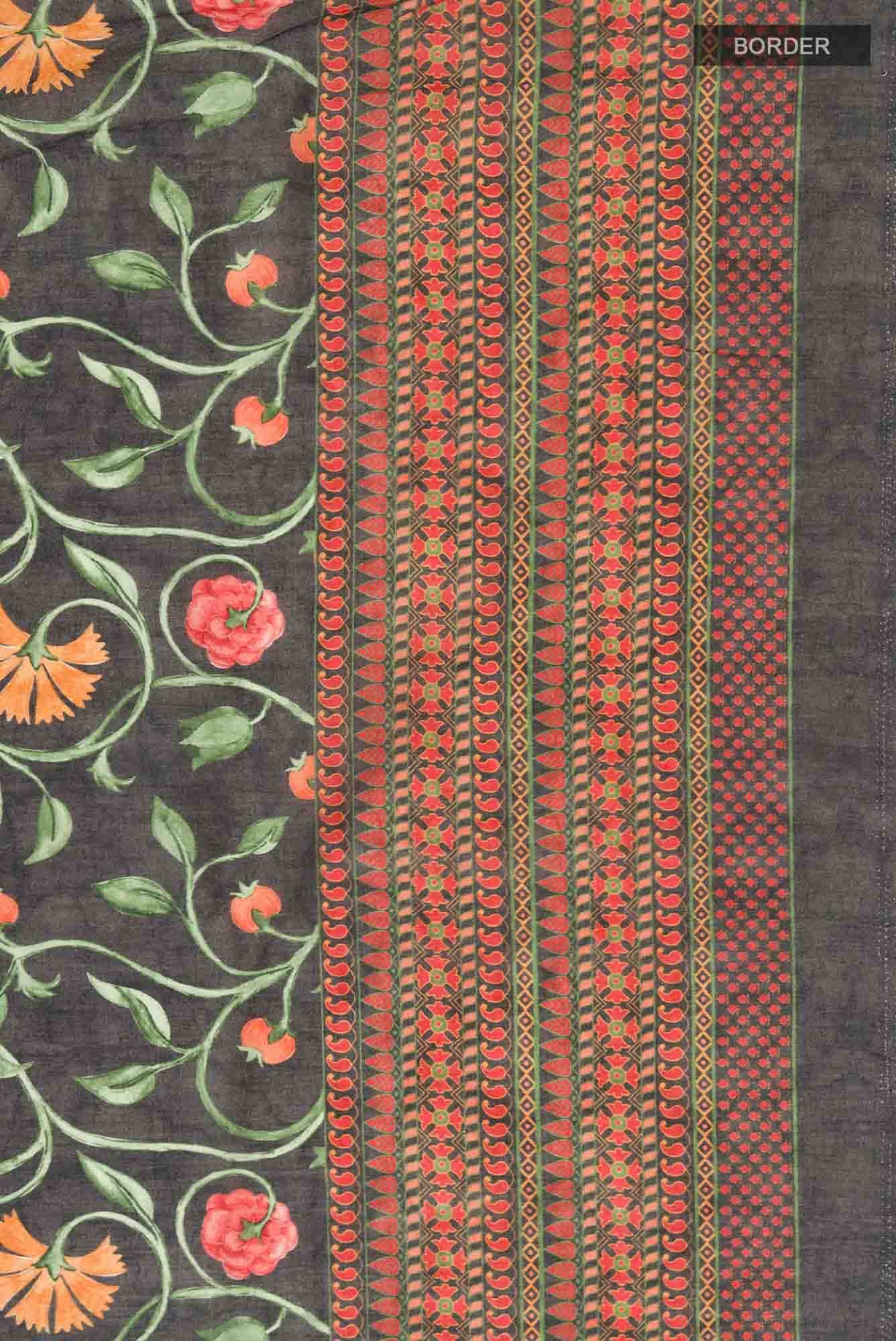 Green Tussar Silk Saree