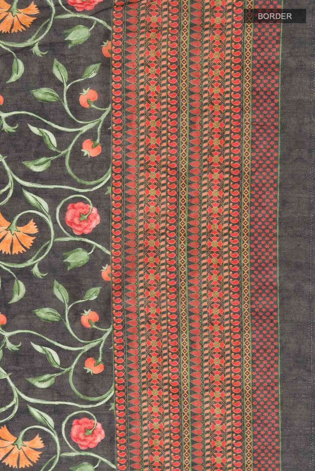 Black Tussar Silk Saree