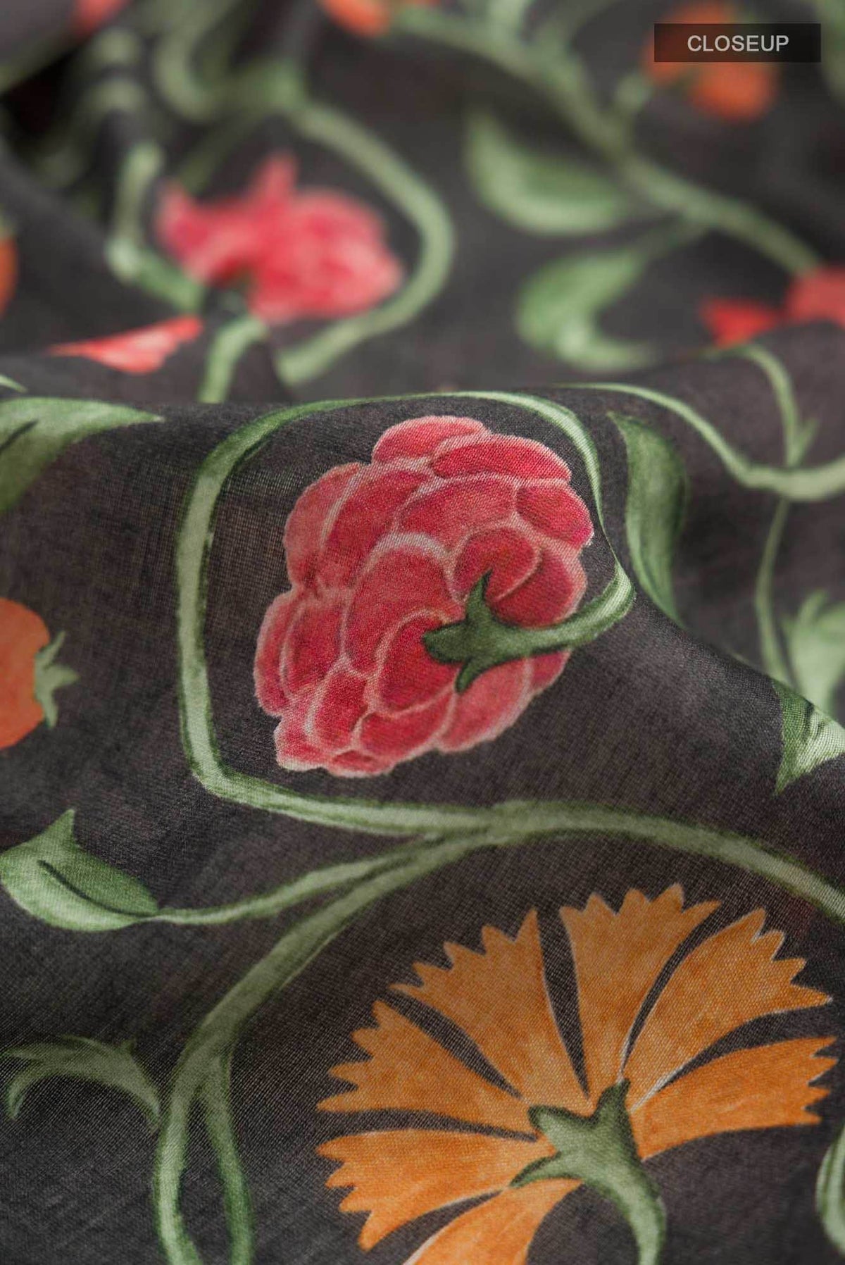 Black Tussar Silk Saree
