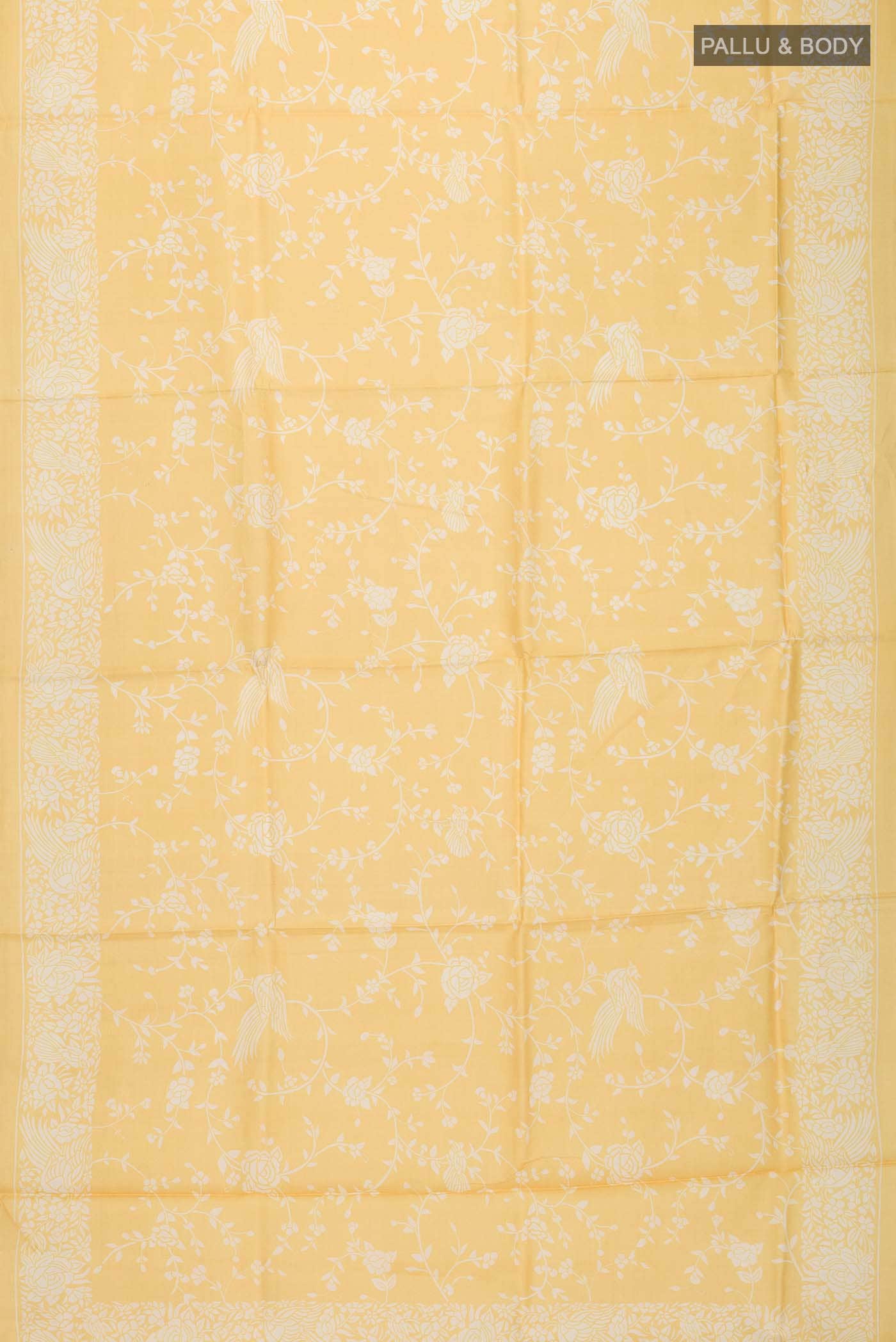 Yellow Tussar Silk Saree
