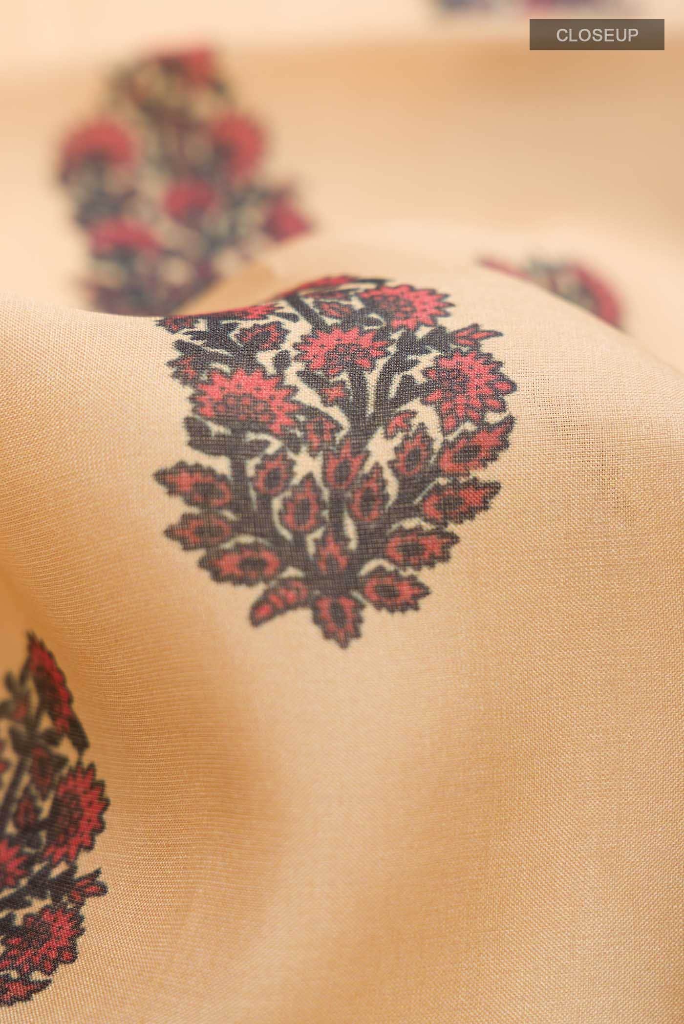 Beige Tussar Silk Saree