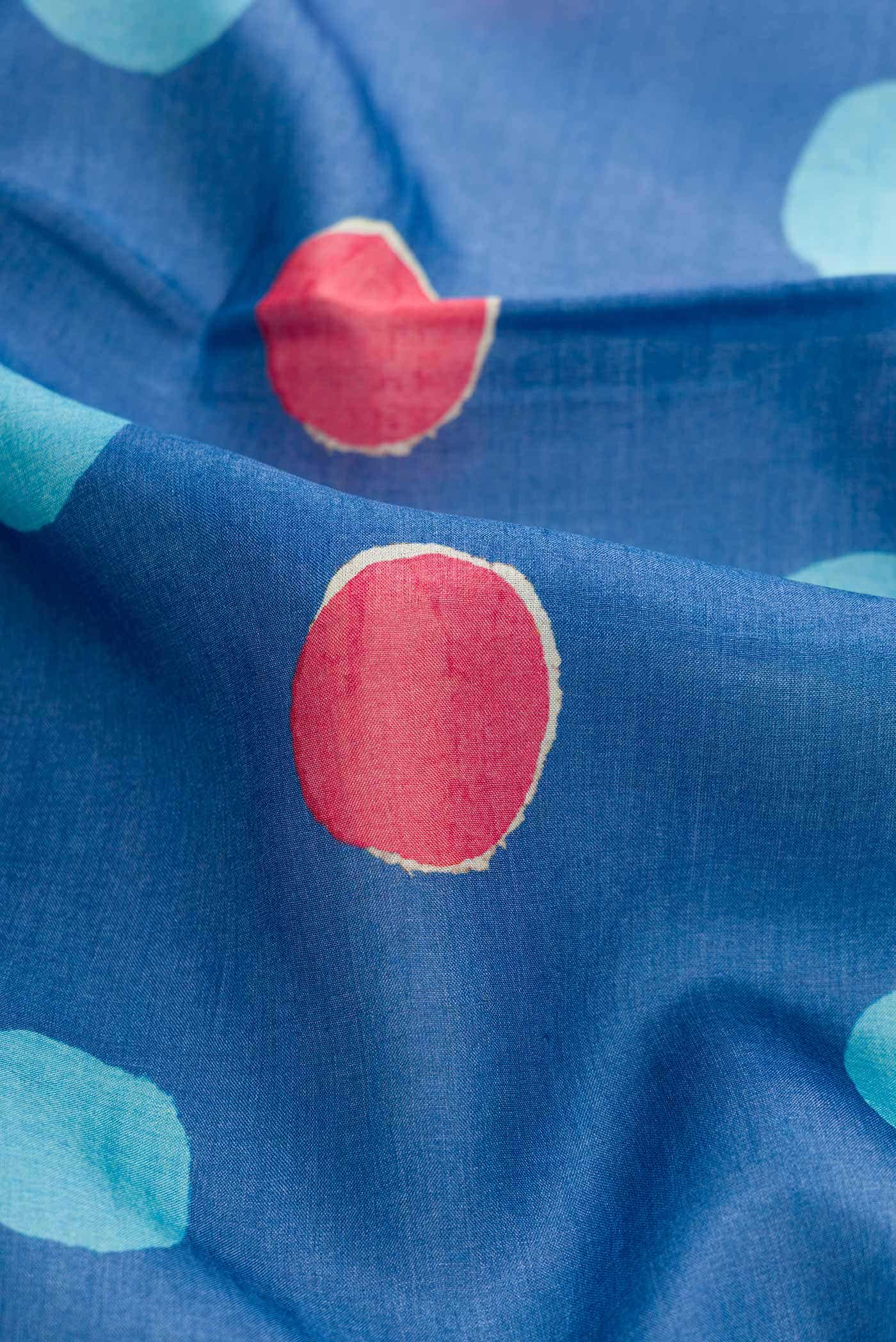 Blue Tussar Silk Saree